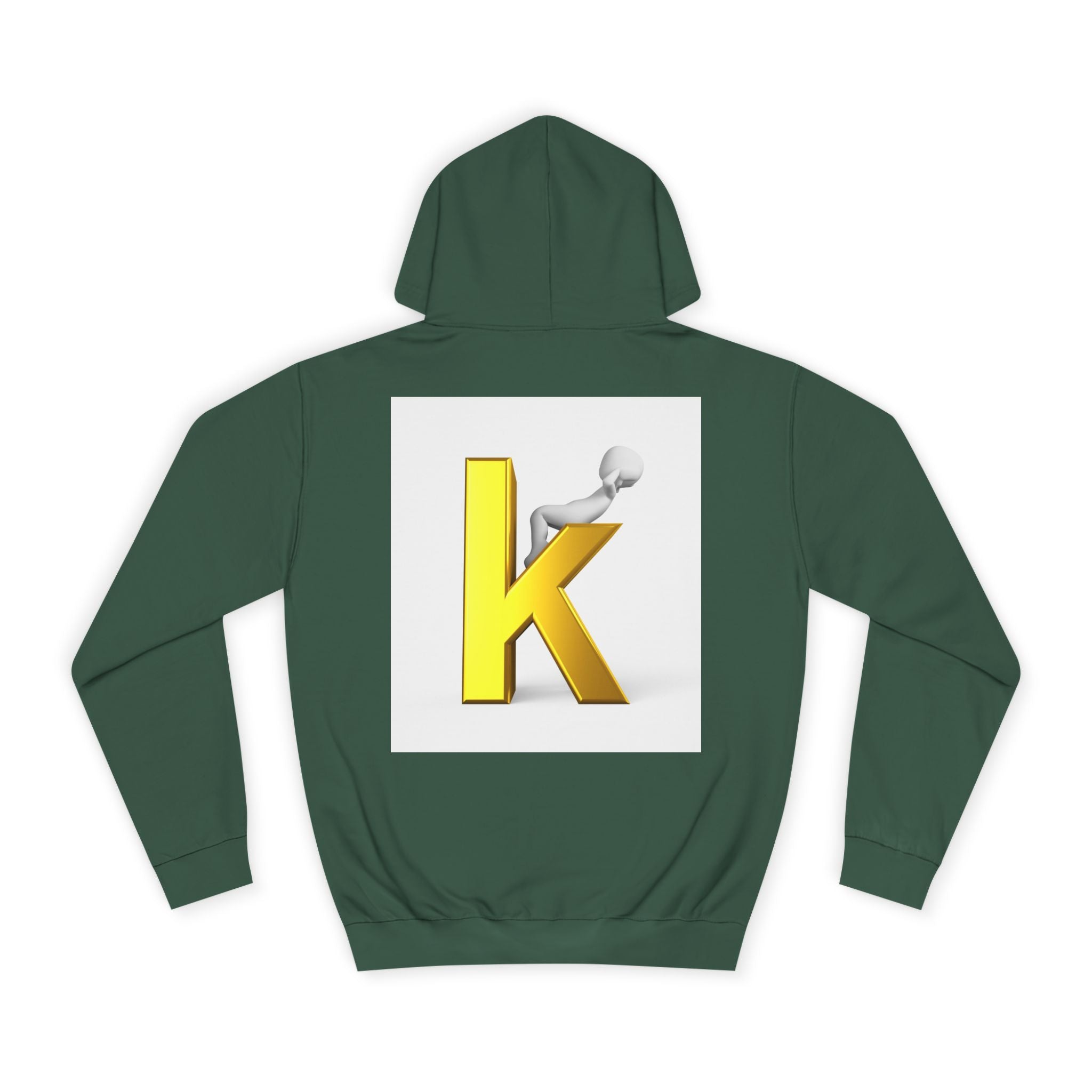 Gold 3D Letter K Hoodie | Monogram Initial K Sweatshirt
