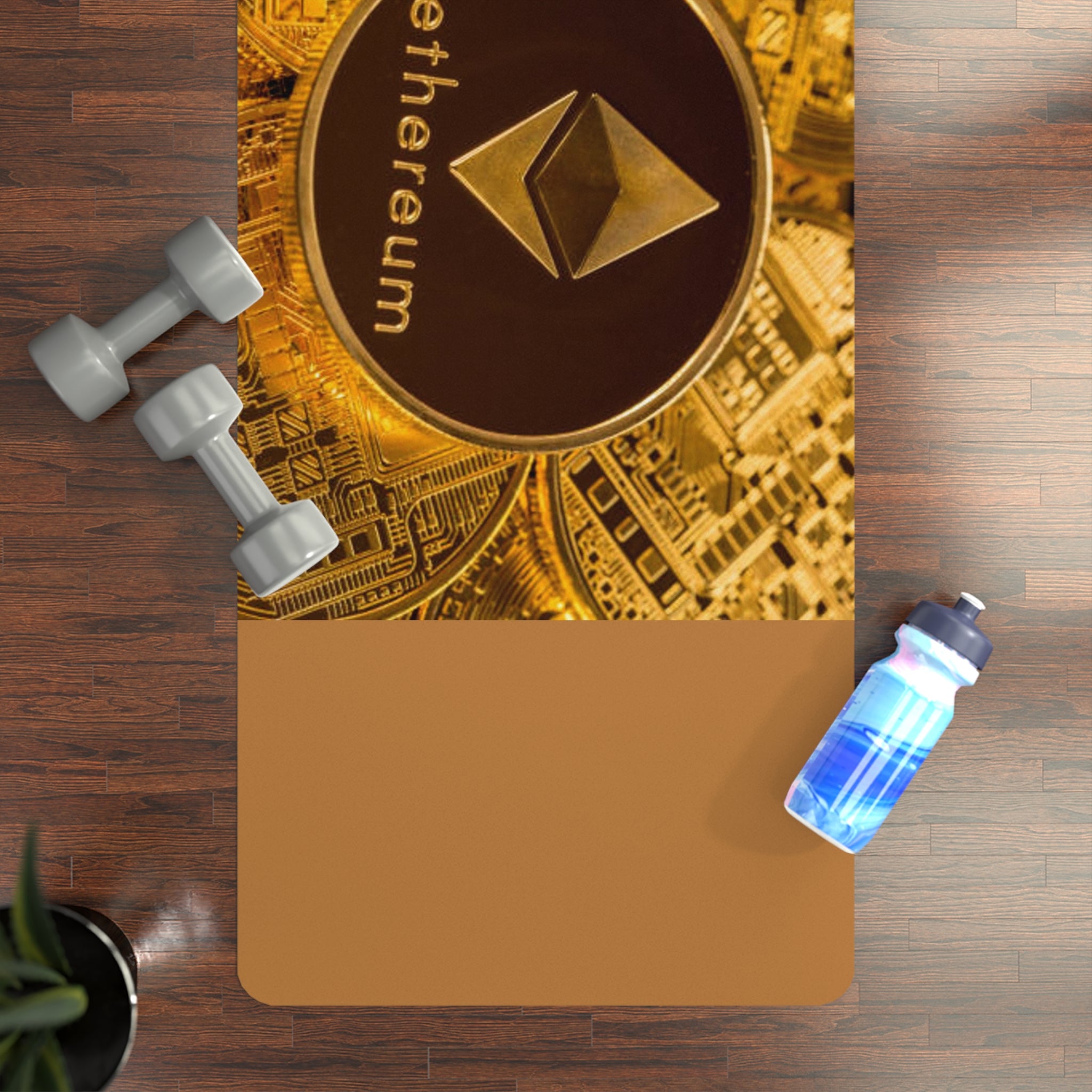 Ethereum Coin crypto design Rubber Yoga Mat | Bitcoin blockchain meditation mat