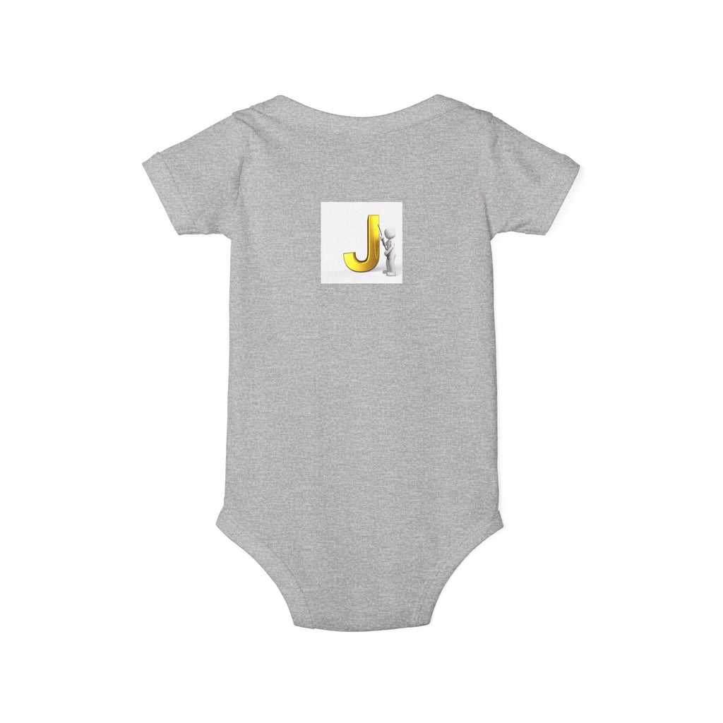 Yellow Letter J with Baby Sloth Infant Onesie | Baby Bodysuit
