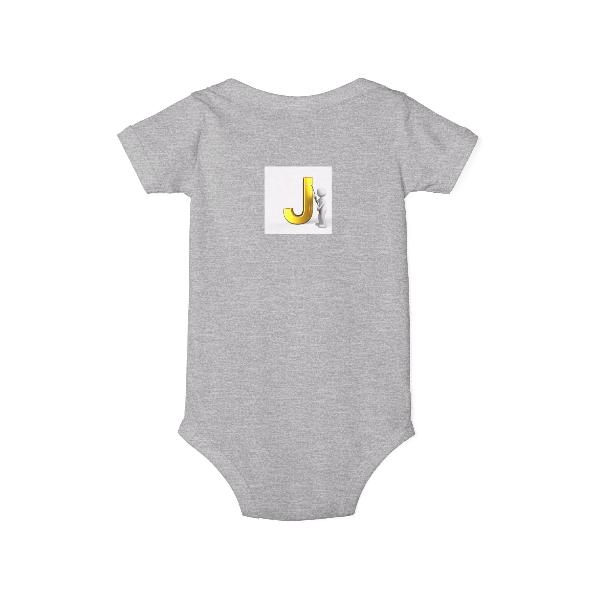 Yellow Letter J with Baby Sloth Infant Onesie | Baby Bodysuit