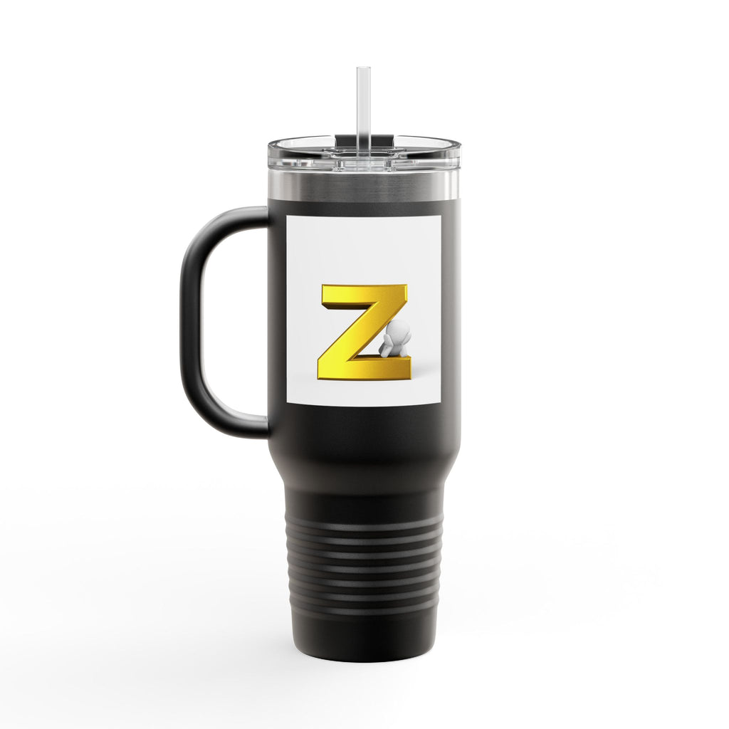 Gold Letter Z Monogram Travel Mug | 40oz Insulated Tumbler
