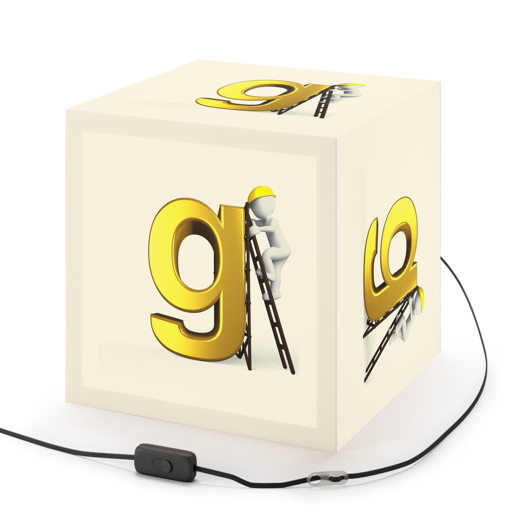 Golden Letter G Cube Lamp | Personalized Initial Light