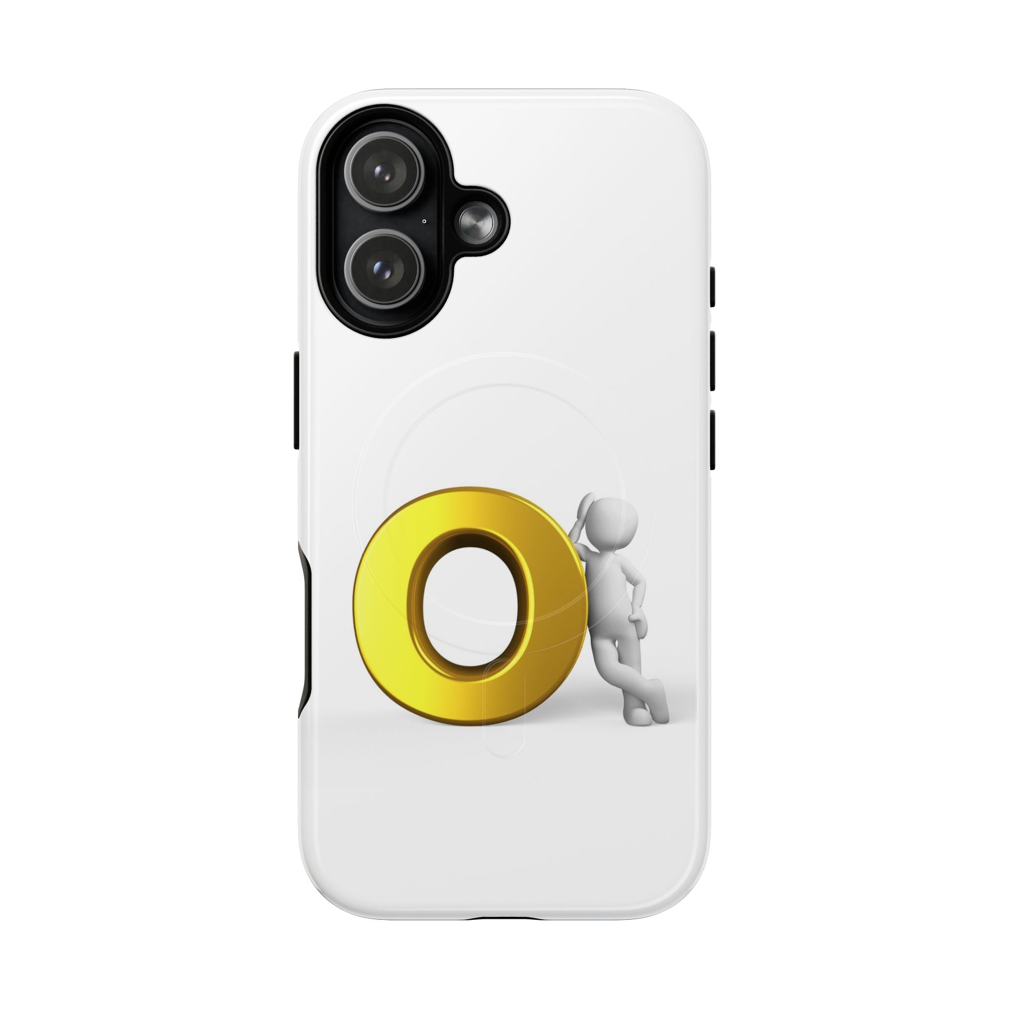 3D Gold Letter O Character phone case | Tough Magnetic Case, magnetic compatible