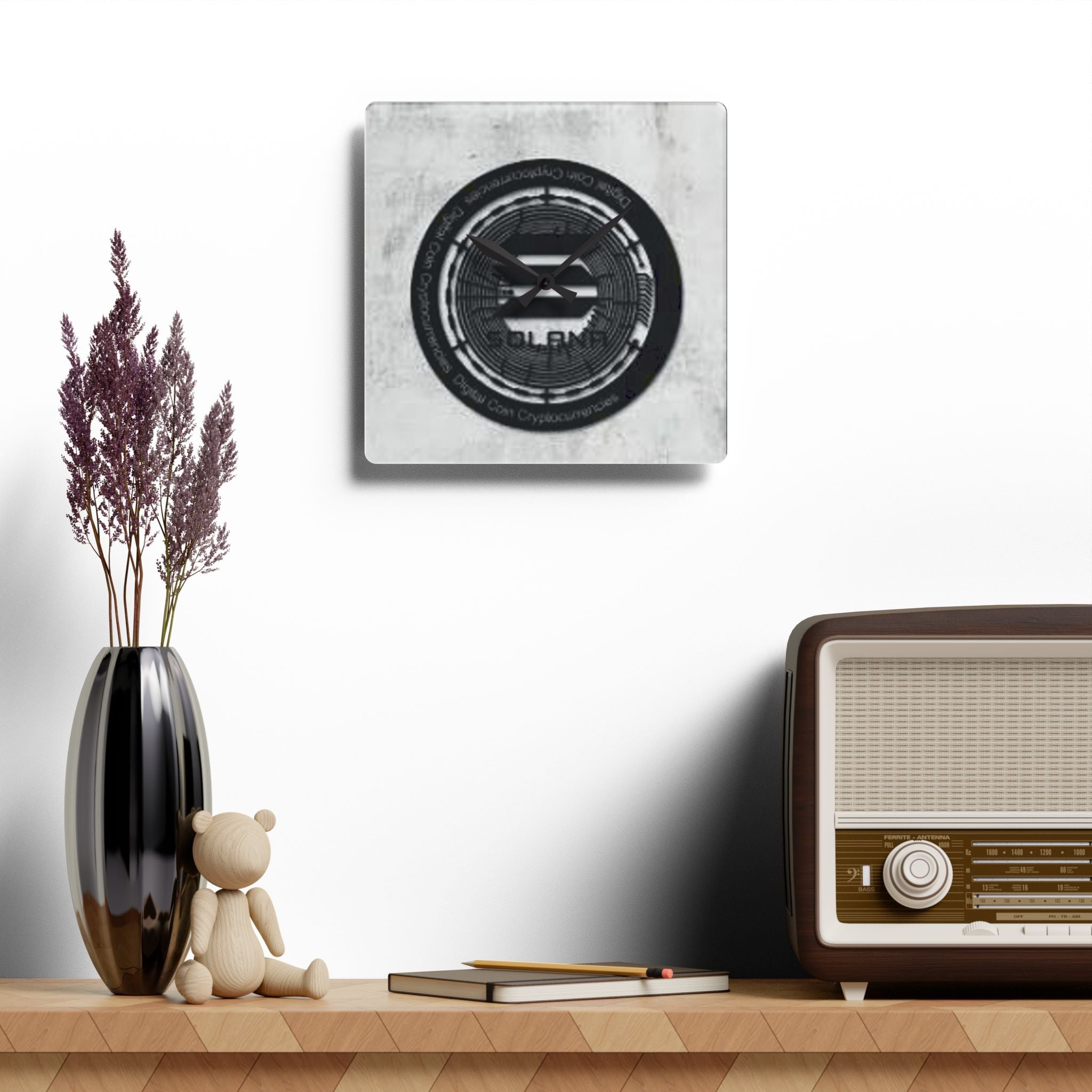 Solana Crypto Coin design Acrylic Wall Clock | Blockchain, Cryptocurrency Decor