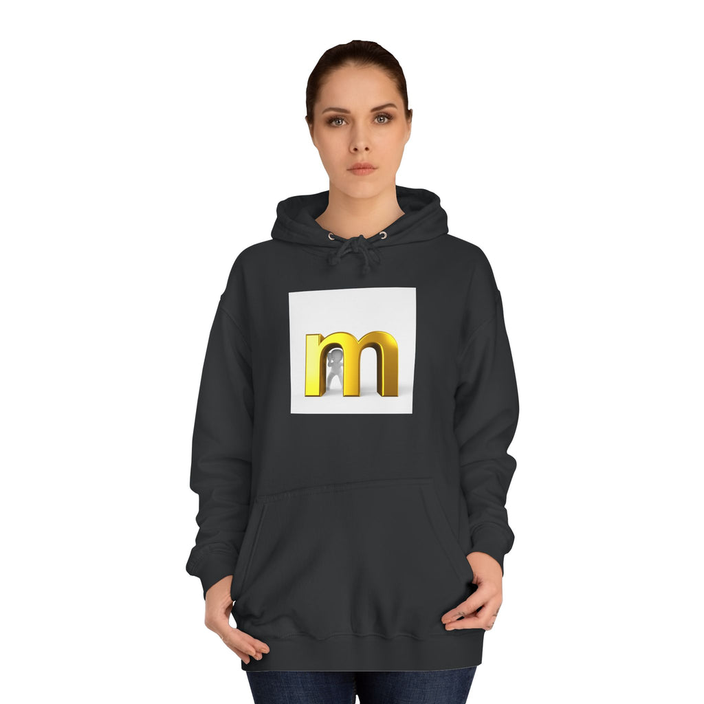 Gold 3D Letter M Hoodie | Minimal Initial Logo