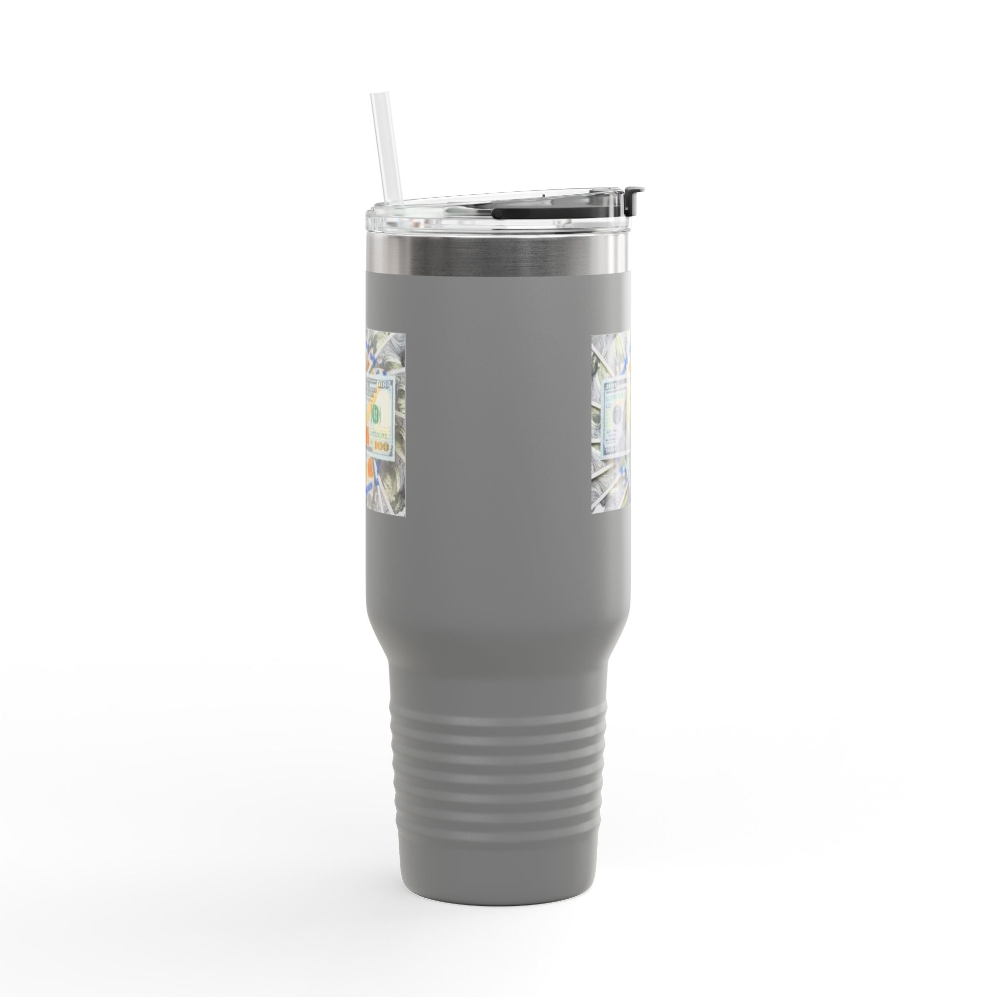 Stacked Hundred Dollar Bills Insulated Travel Mug | 40oz