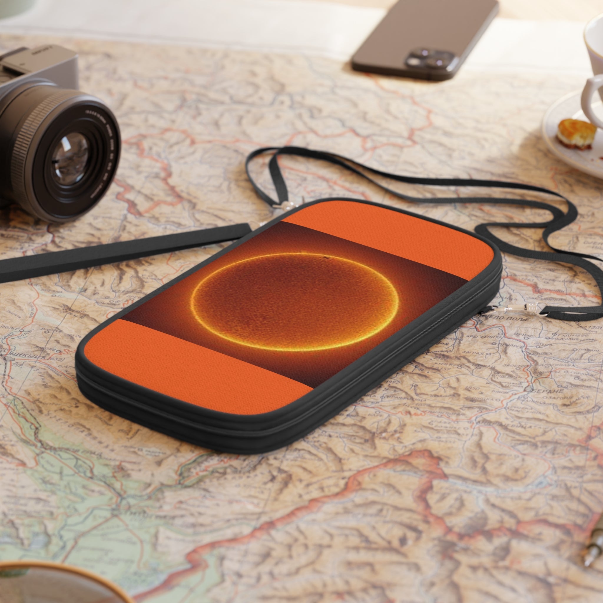 Solar Disk Passport Wallet | Orange Sun Astronomy Design