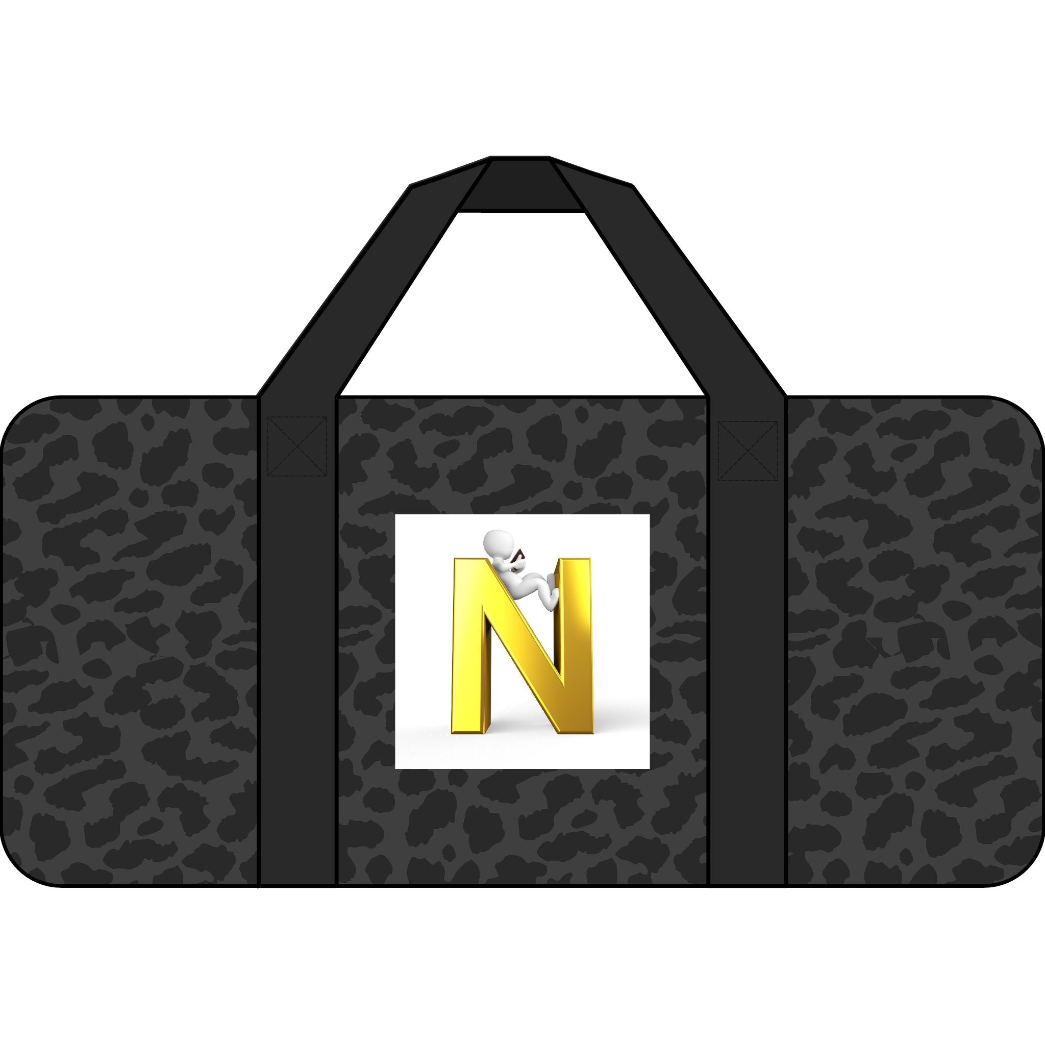 Yellow Letter N Monogram Tripper Duffel Bag | Checkered or Camo Strap Options