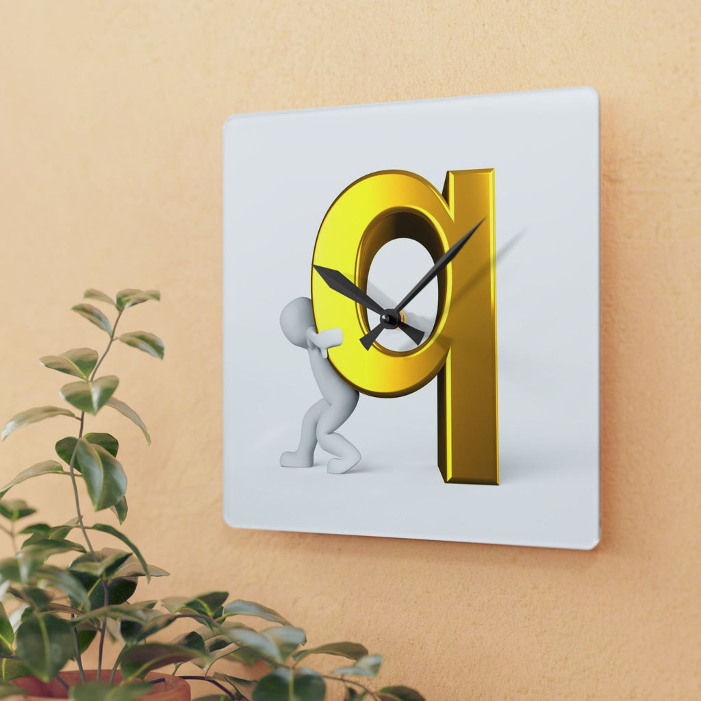 3D Gold Letter Q Design Acrylic Wall Clock | Modern Alphabet Home Decor