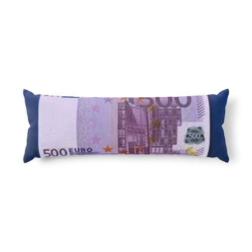 Traversin billet de 500 euros | Imprimé argent, coussin fantaisie