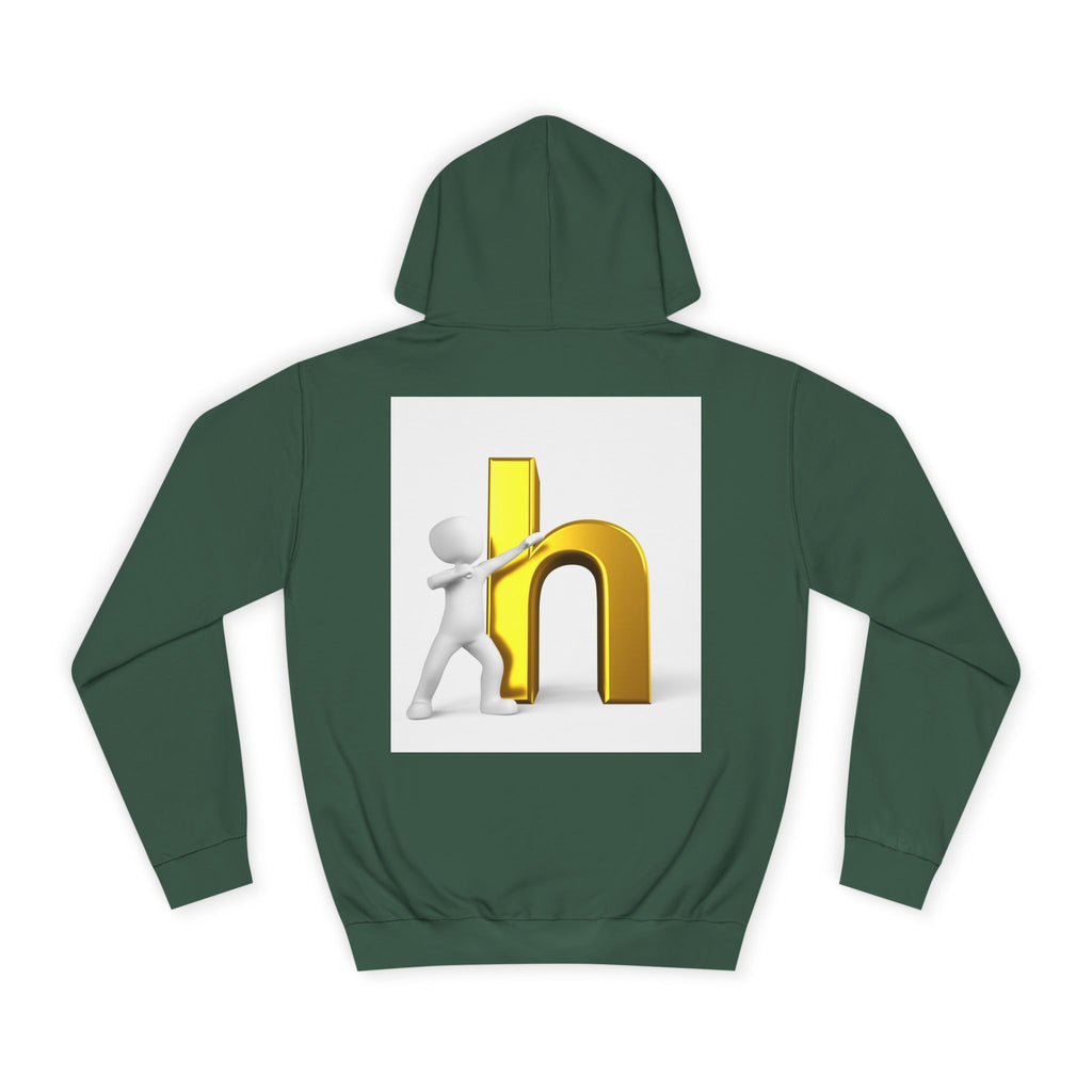 3D Gold Letter H Design Hoodie | Letterman Initial Hoodie