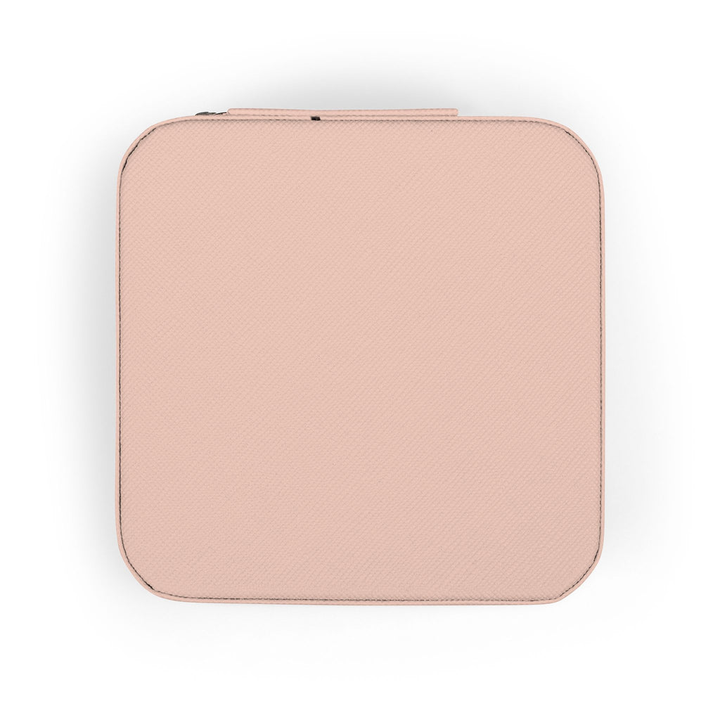 Monogram L Initial Jewelry Travel Case | Compact Pink Ring Earring Organizer