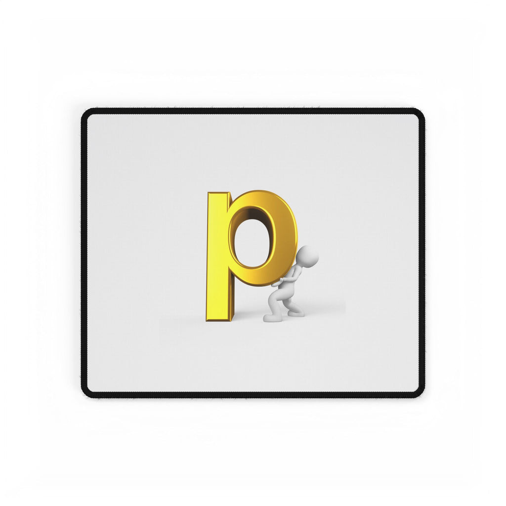 Golden Letter P Desk Mat | Alphabet Initial Mousepad Deskpad