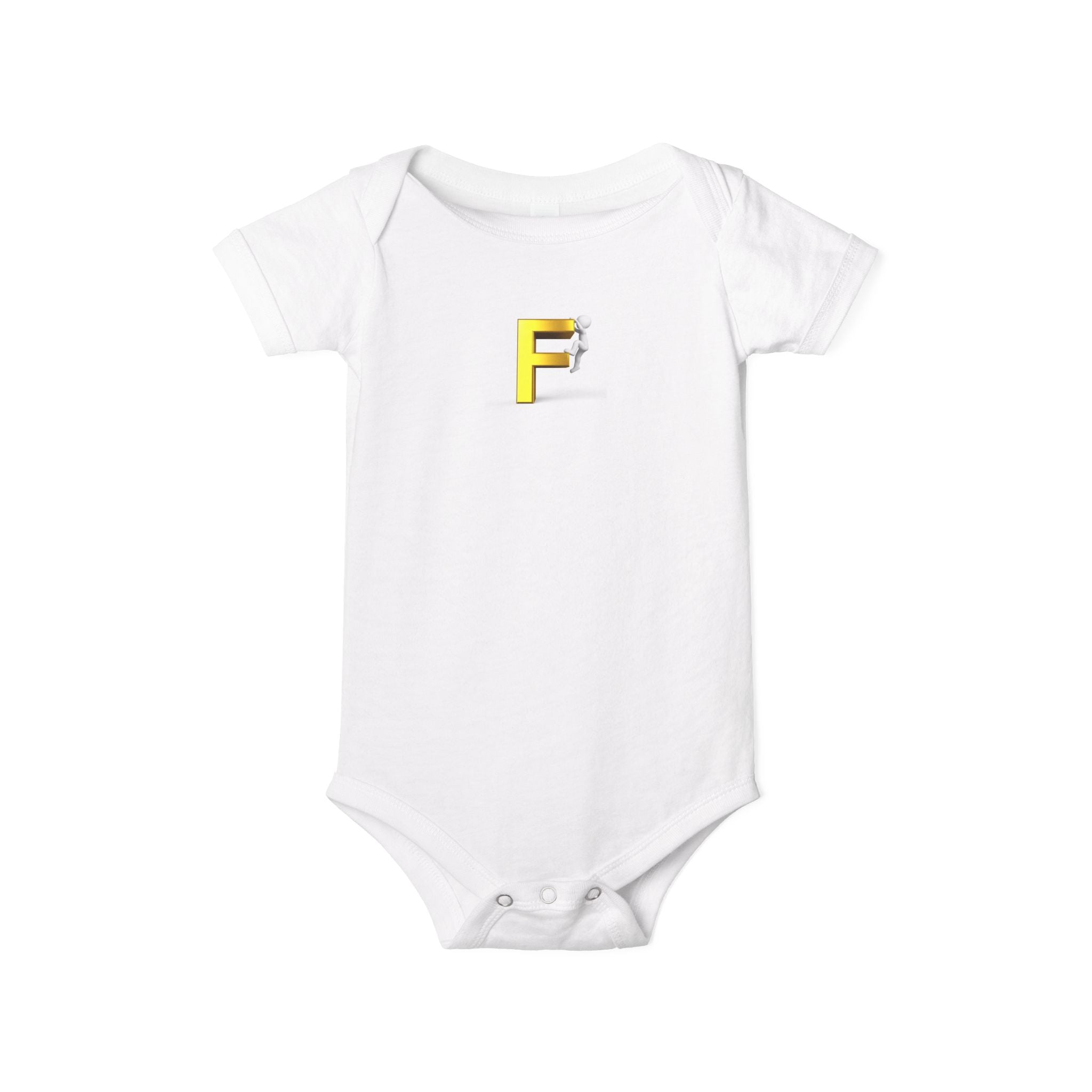 Grenouillère Bébé Initiale F Jaune | Body Monogramme Bébé
