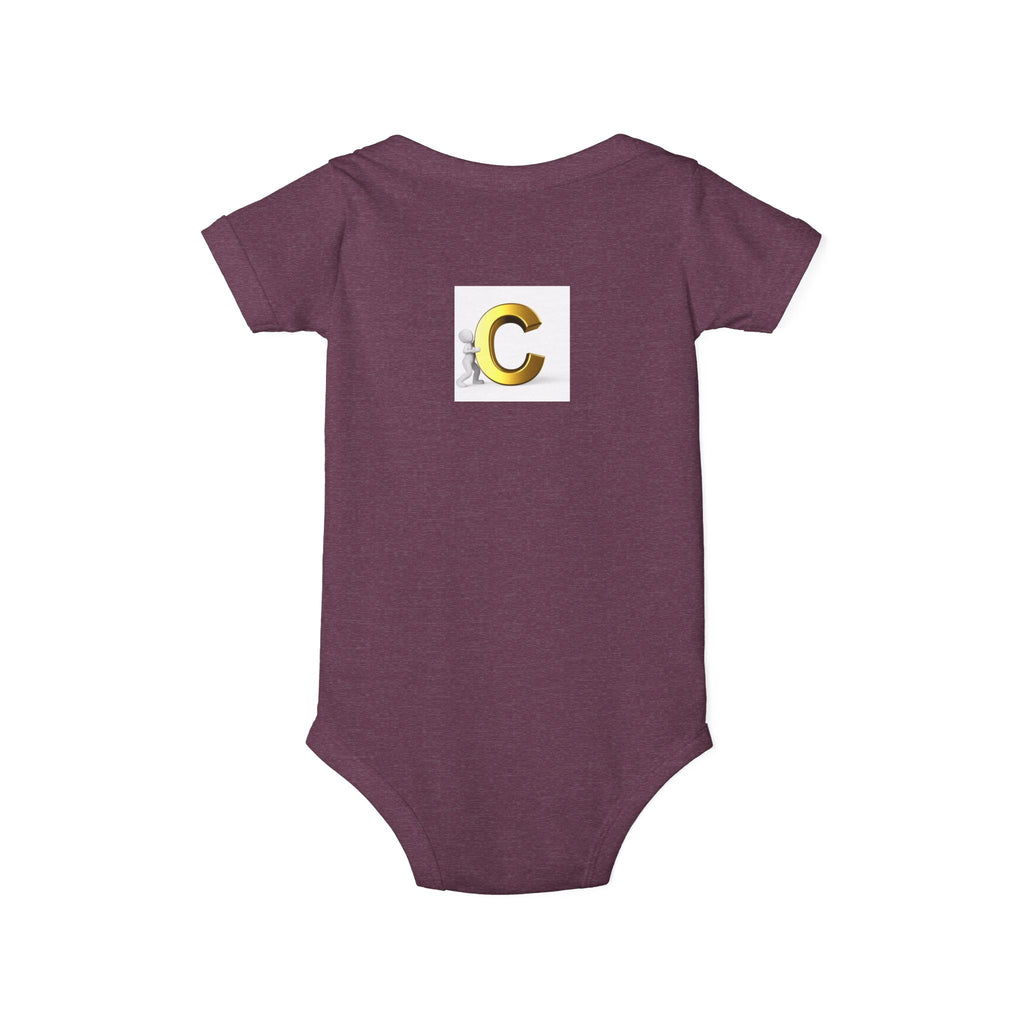 Gold Letter C Monogram Infant Onesie | Baby Bodysuit Initial