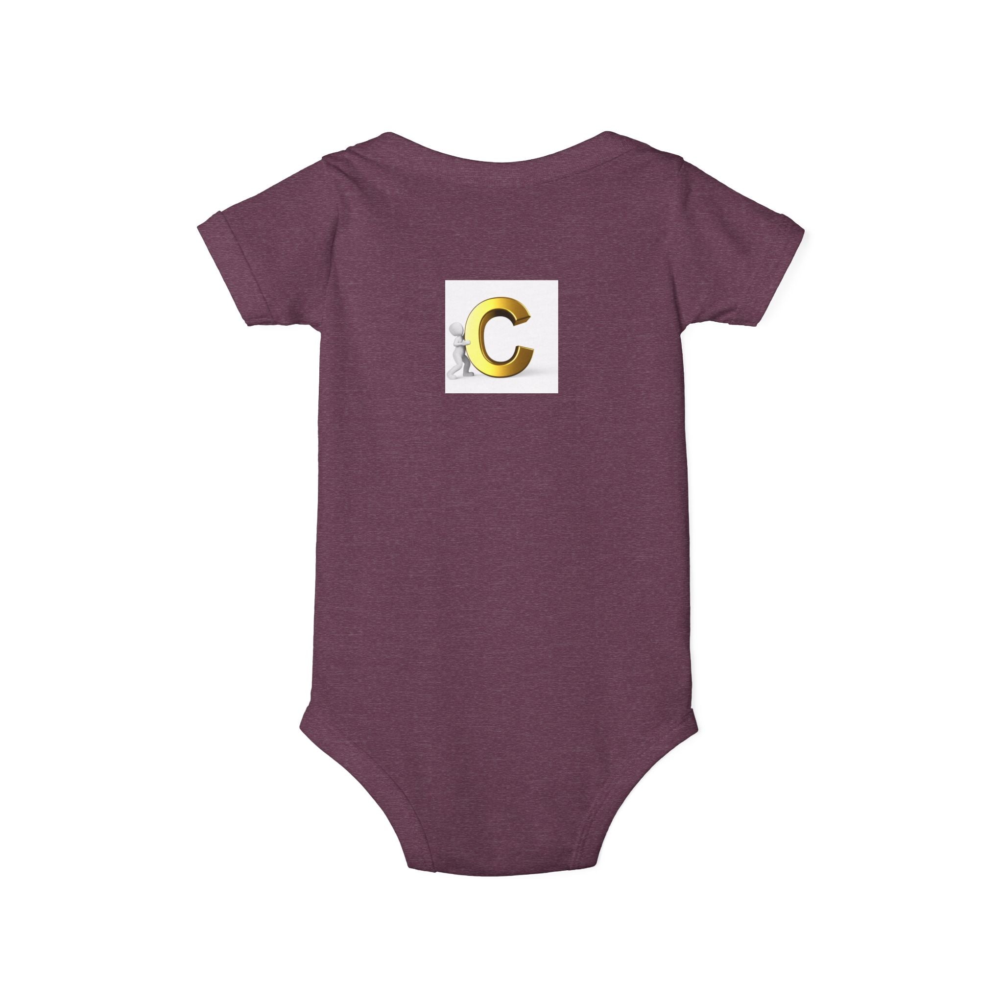 Gold Letter C Monogram Infant Onesie | Baby Bodysuit Initial