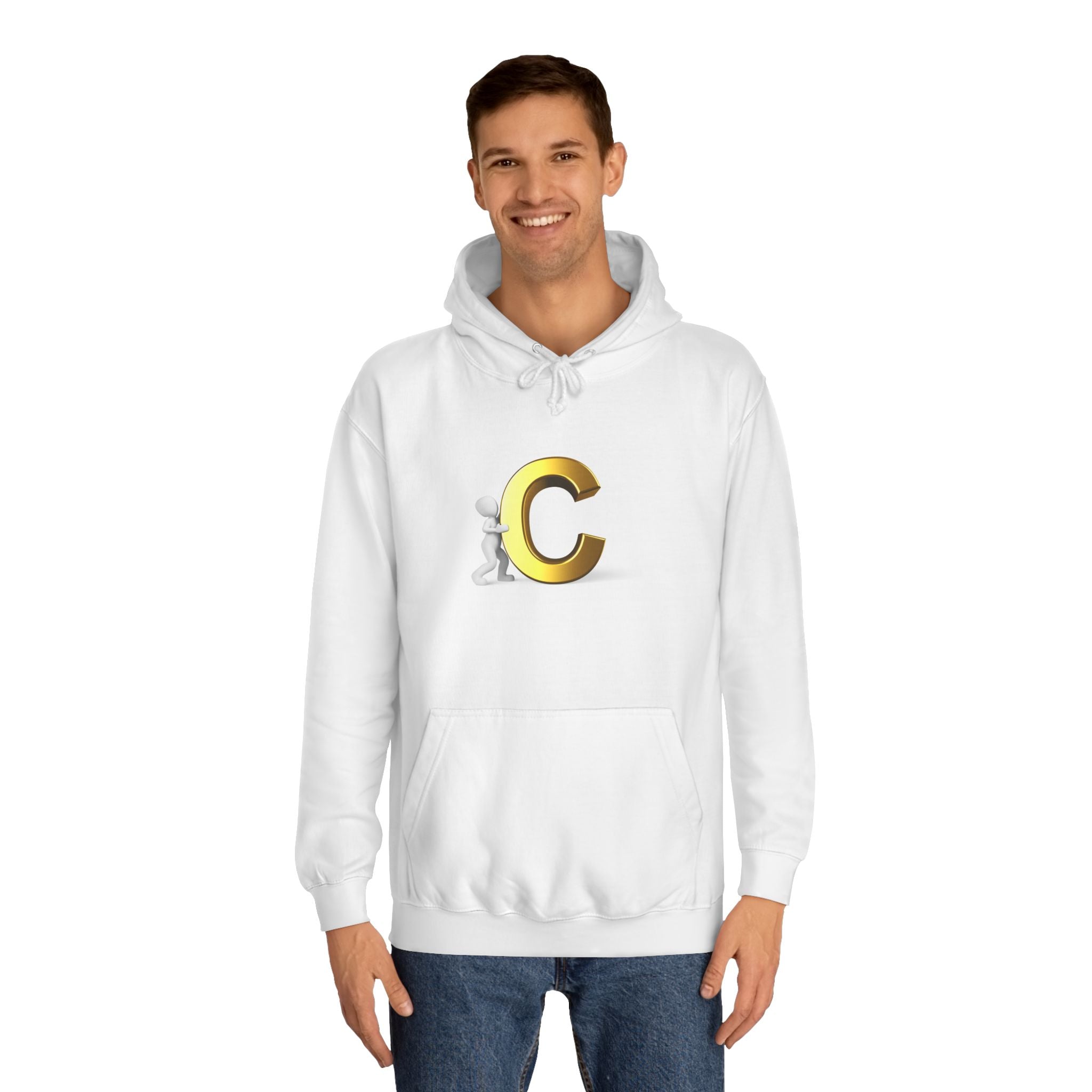 Gold Letter C Hoodie | Monogram Initial C Sweatshirt