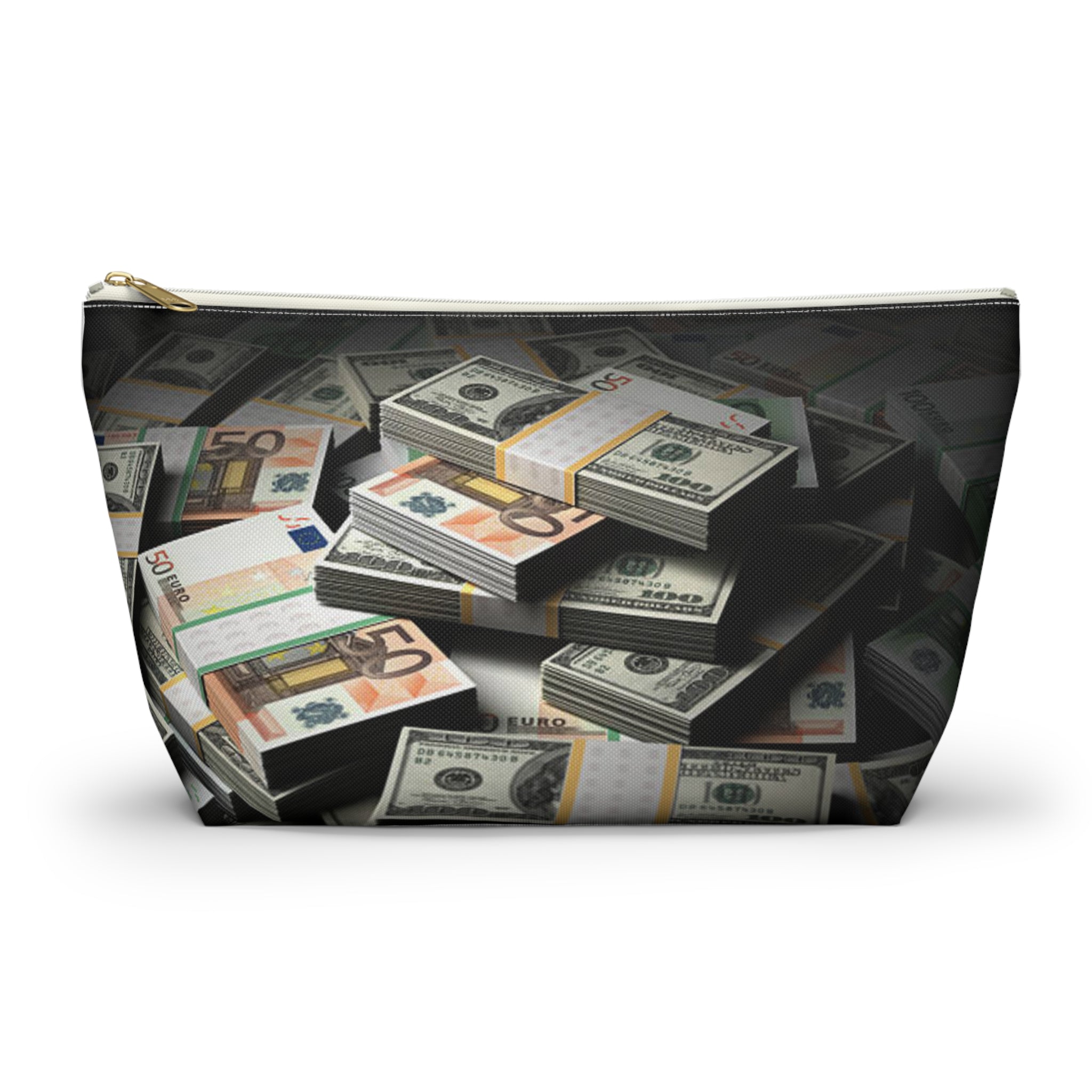 Stacks of Money Accessory Pouch | Cash Print T-Bottom Pouch