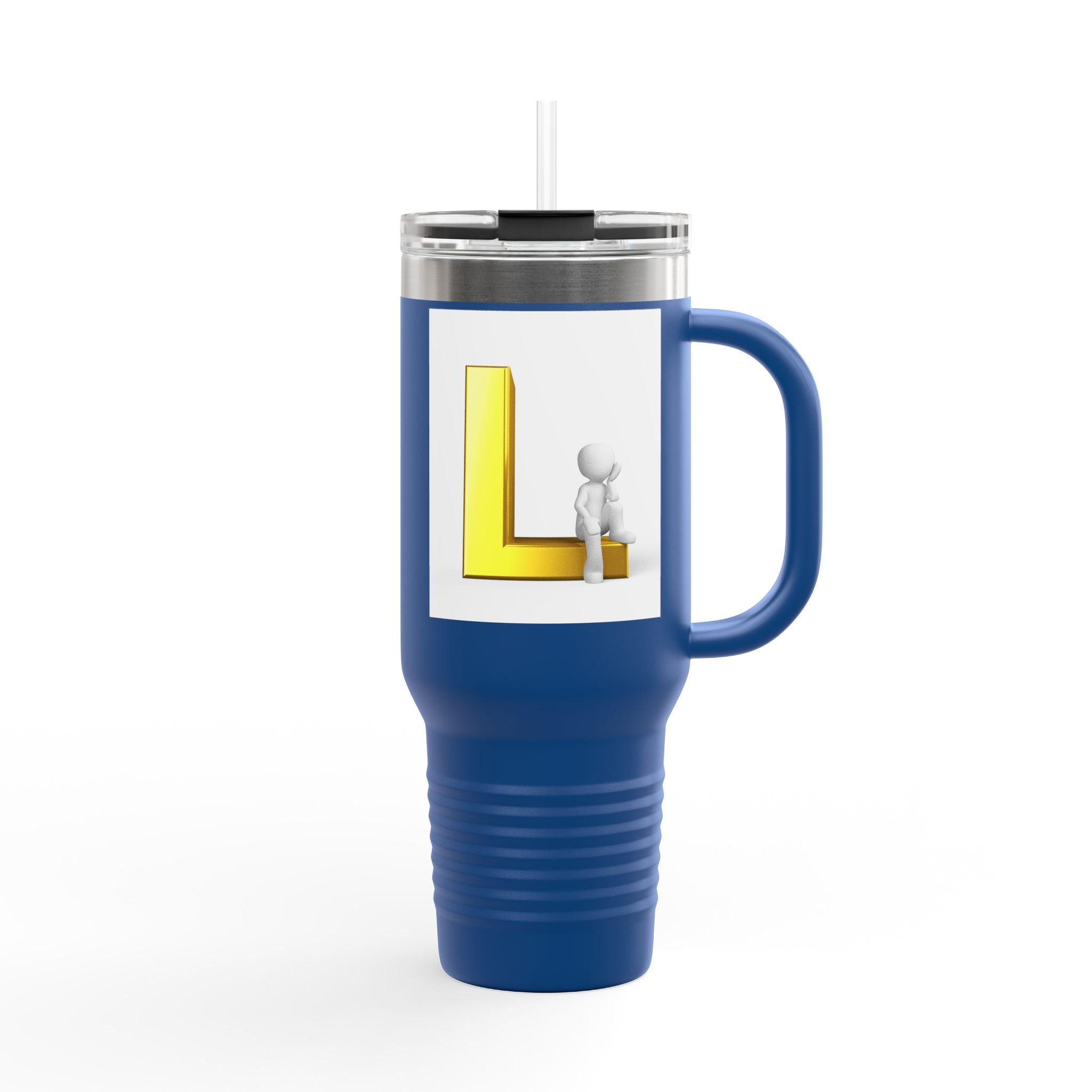 Gold Letter L Monogram Travel Mug | 40oz Insulated Tumbler