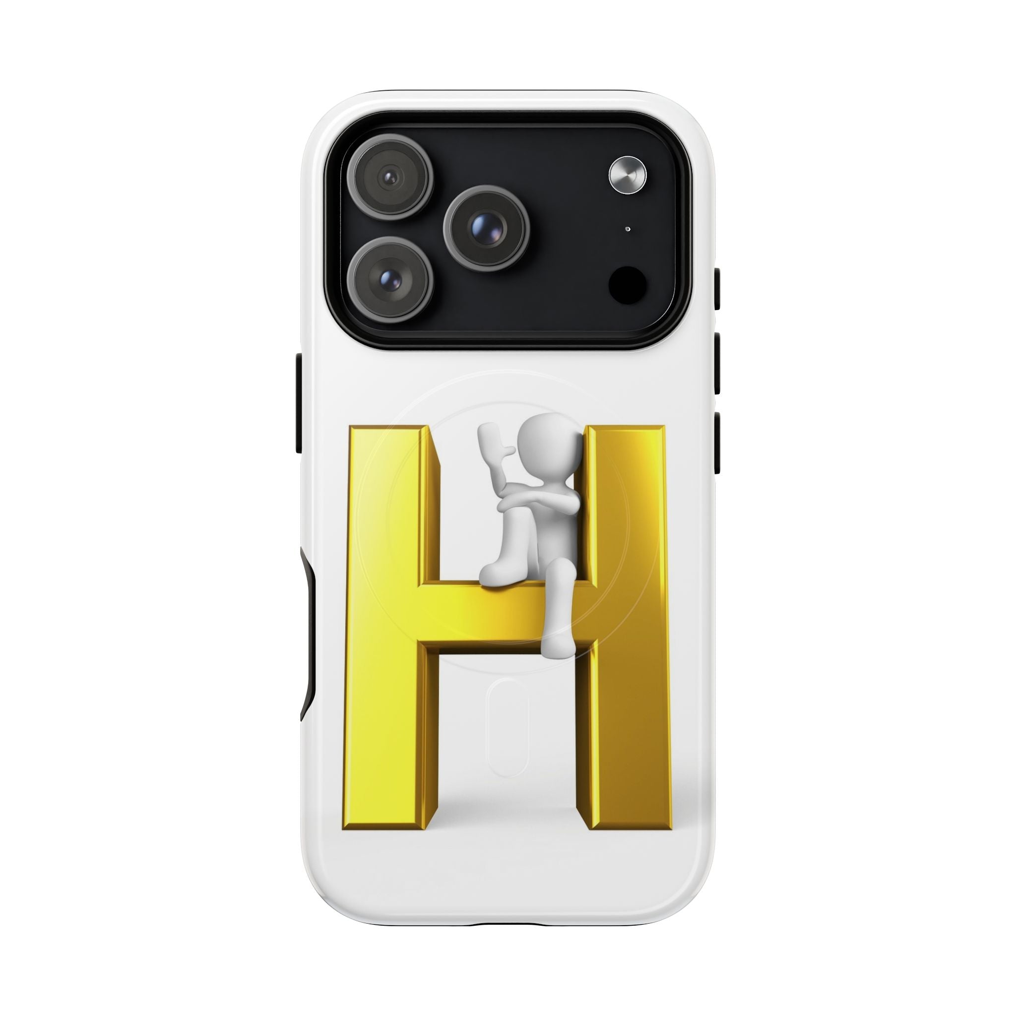Coque de téléphone Grimpante Lettre H Dorée | Coque Magnétique Robuste