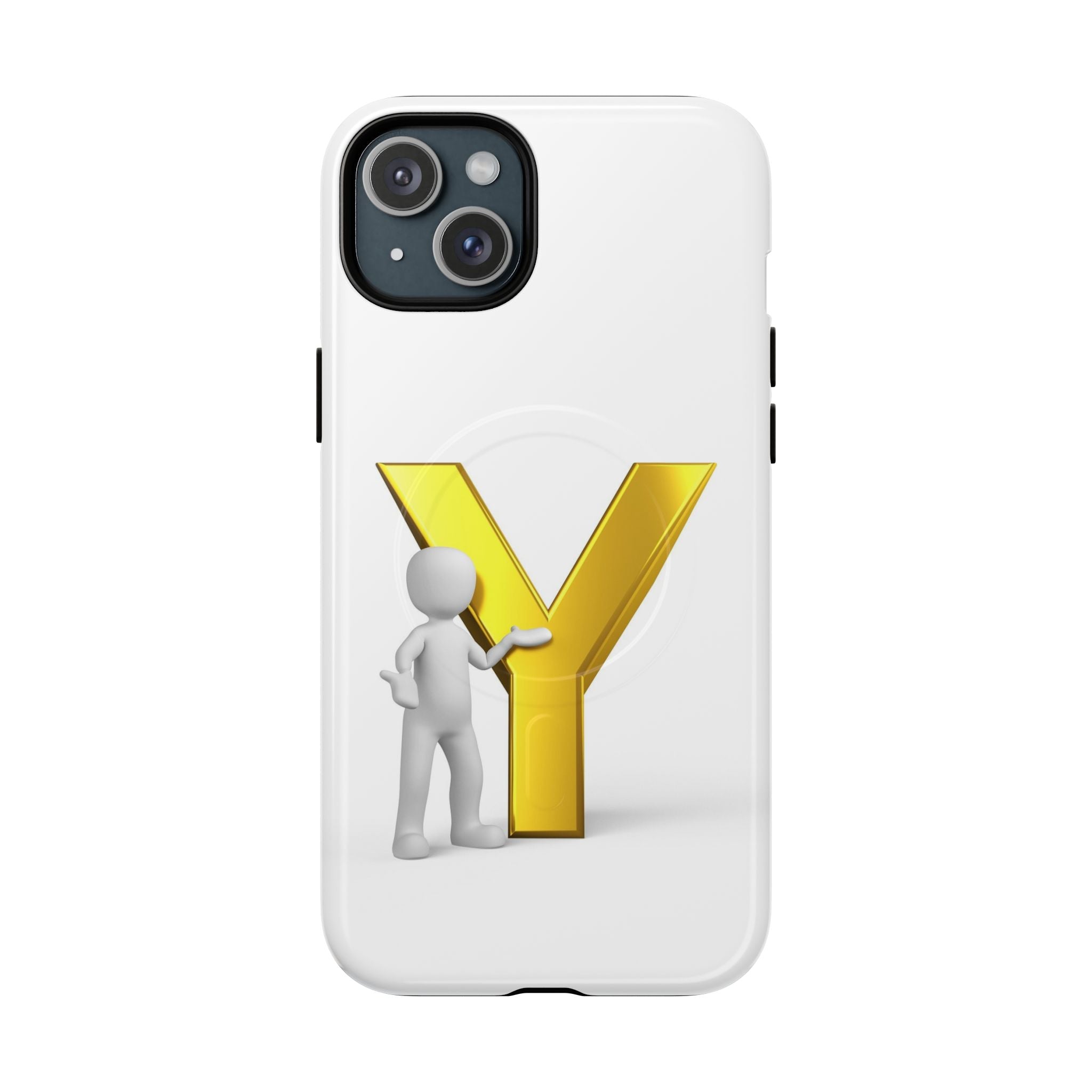 Coque de téléphone Lettre Y Or | Coque magnétique iPhone Monogramme