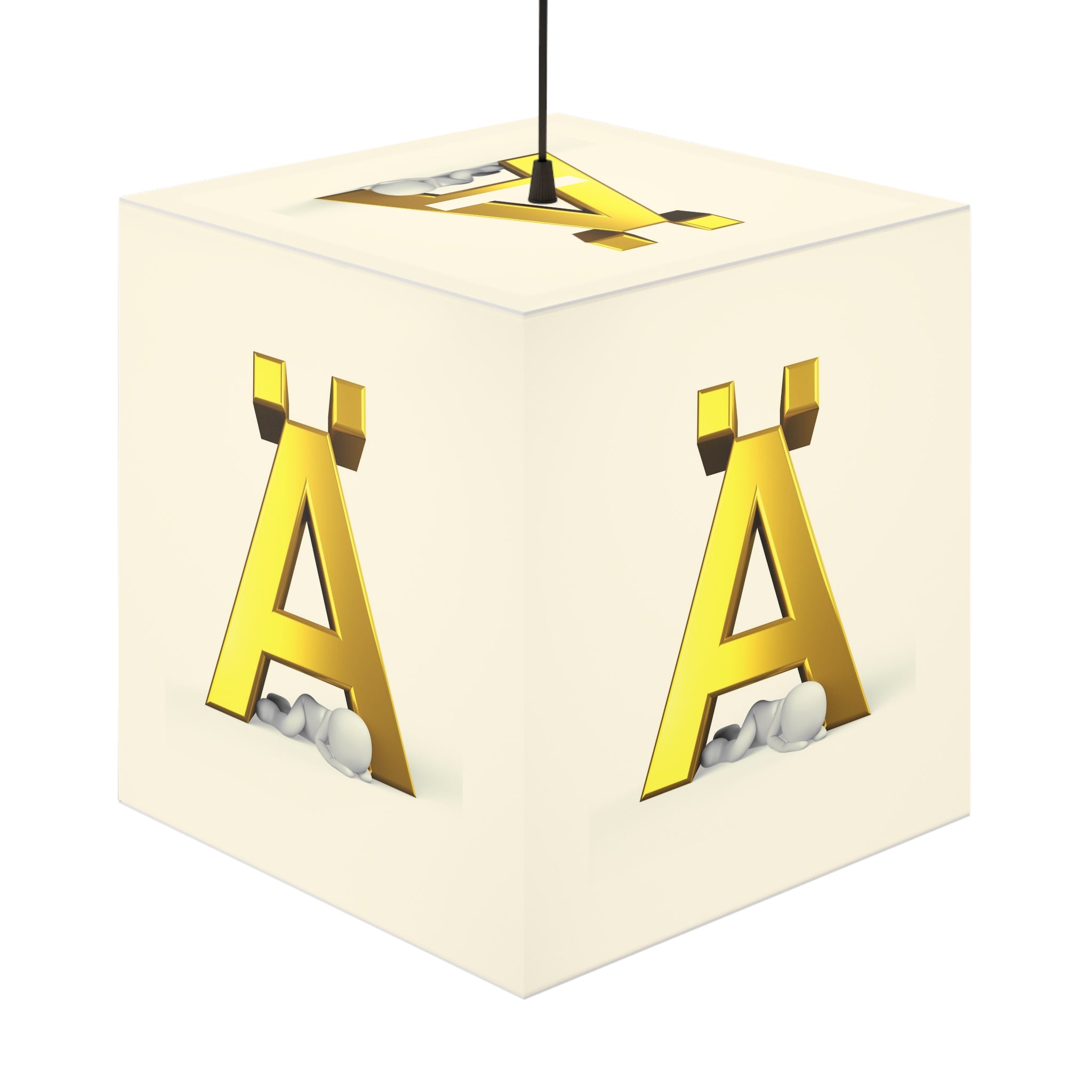 Gold Letter Ä Light Cube Lamp | Alphabet Initial Accent Lighting