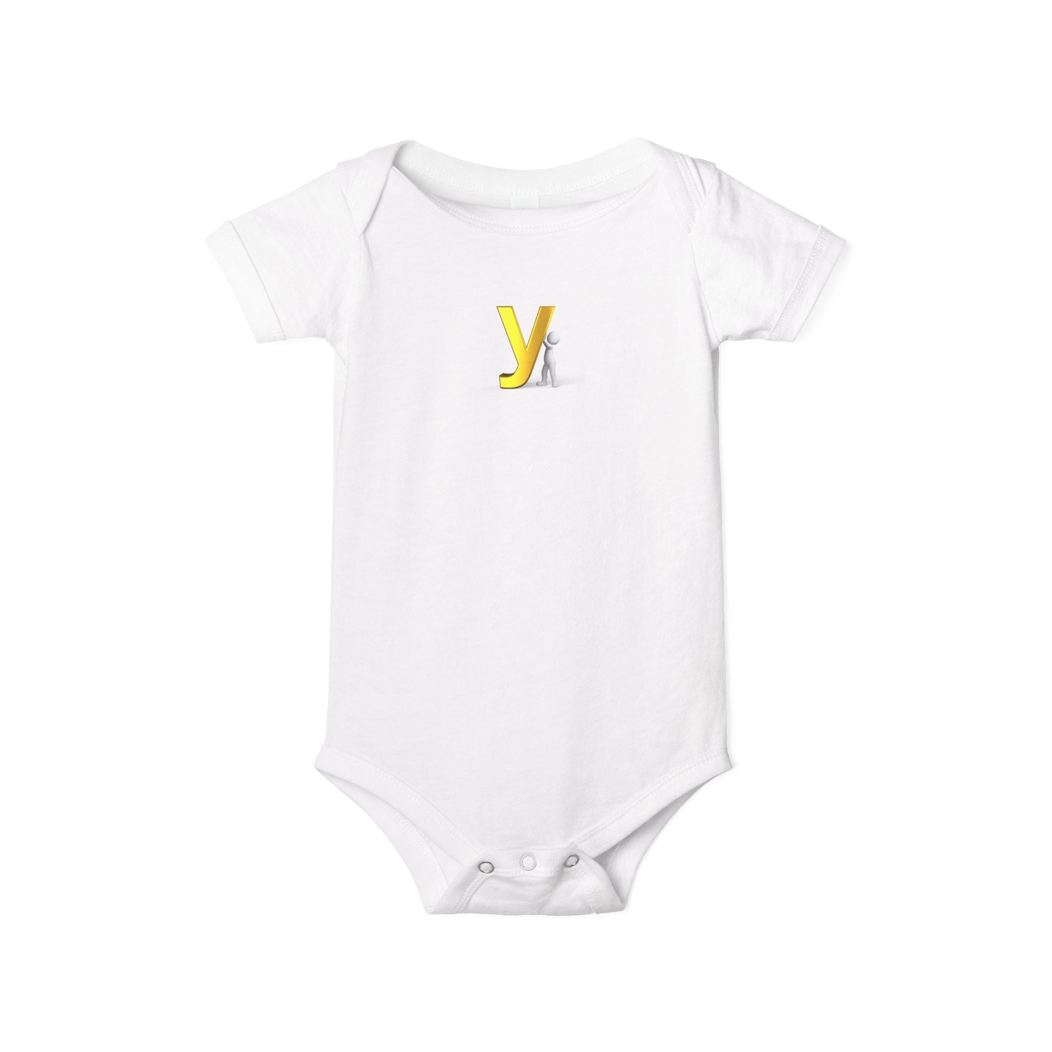 Cache-couche à initiales lettre Y jaune | Grenouillère en jersey pour bébé