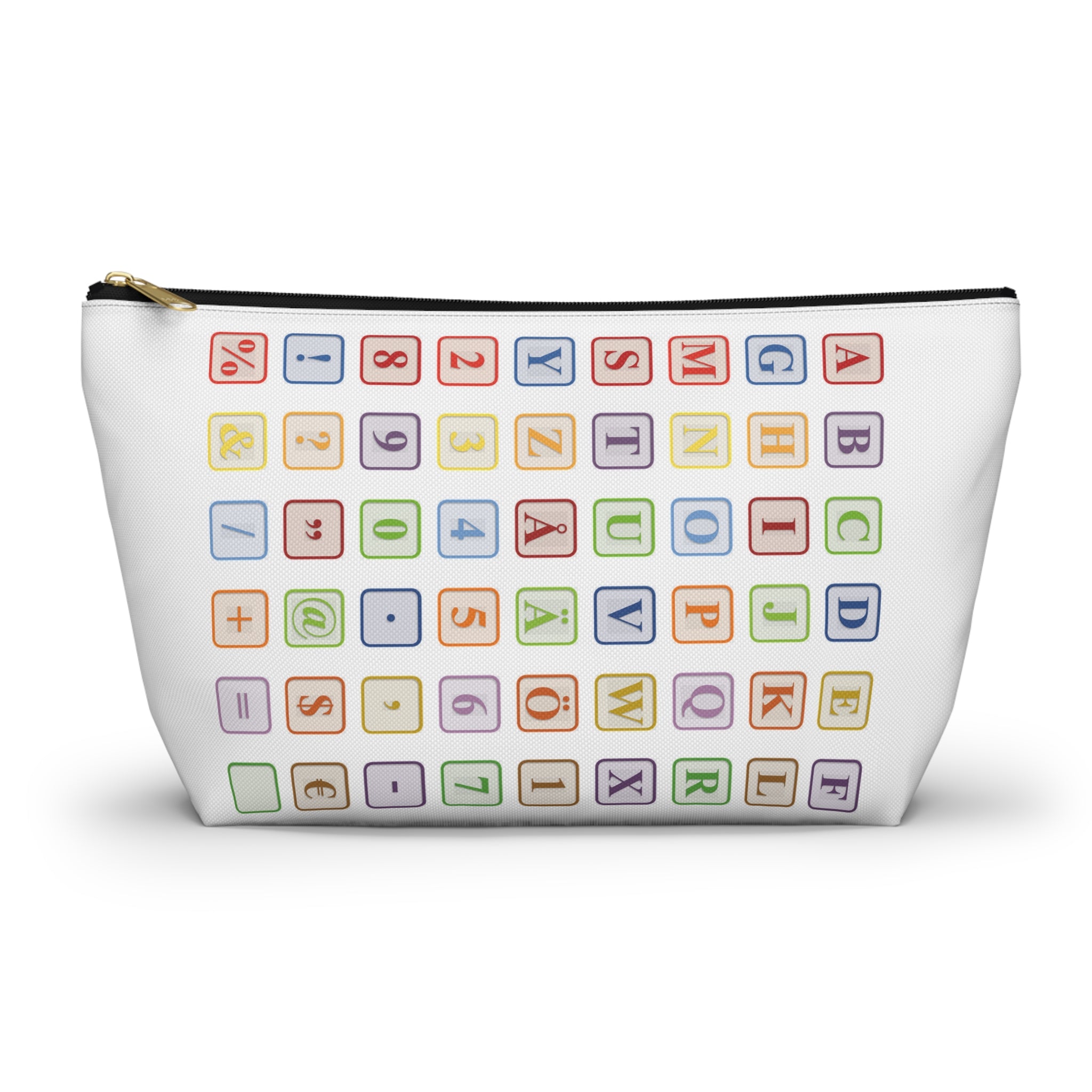 Trousse d'accessoires à motif de blocs de l'alphabet | Trousse de maquillage carreaux lettres
