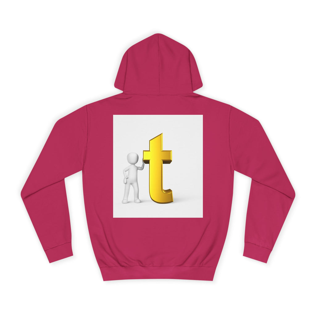3D Gold Letter T Hoodie | Minimal Letterman Initial Sweatshirt