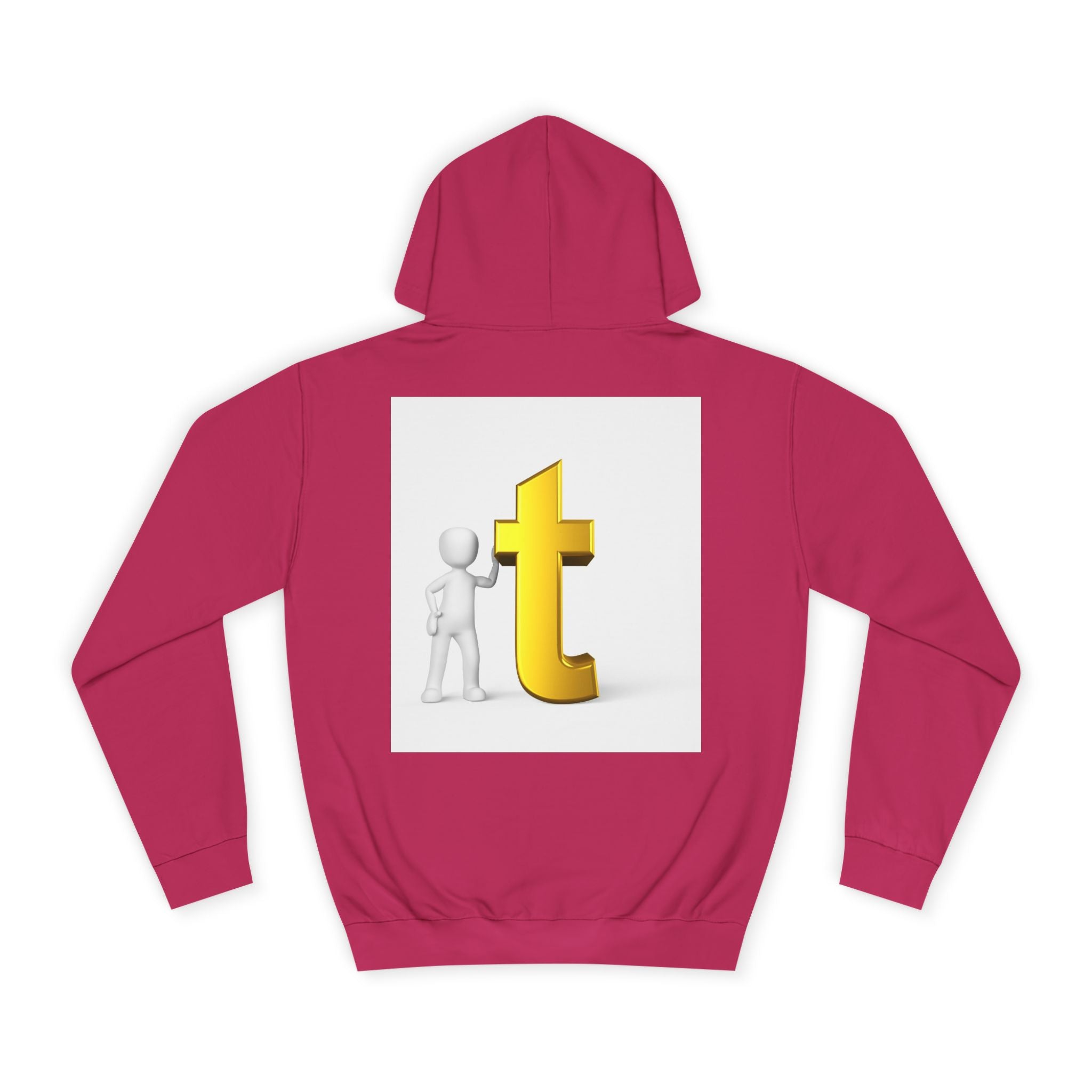 3D Gold Letter T Hoodie | Minimal Letterman Initial Sweatshirt