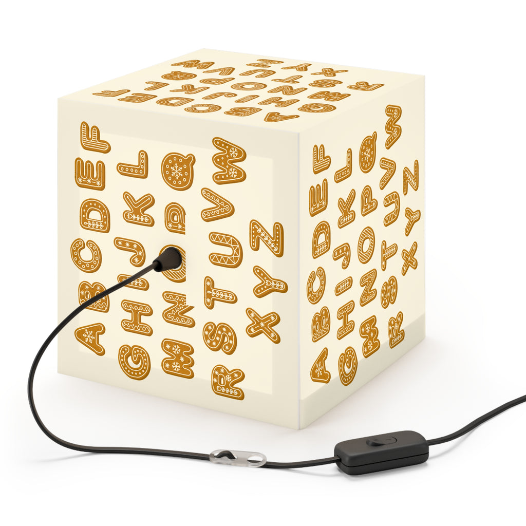 Gingerbread Alphabet Light Cube Lamp | Kids Nursery Nightlight