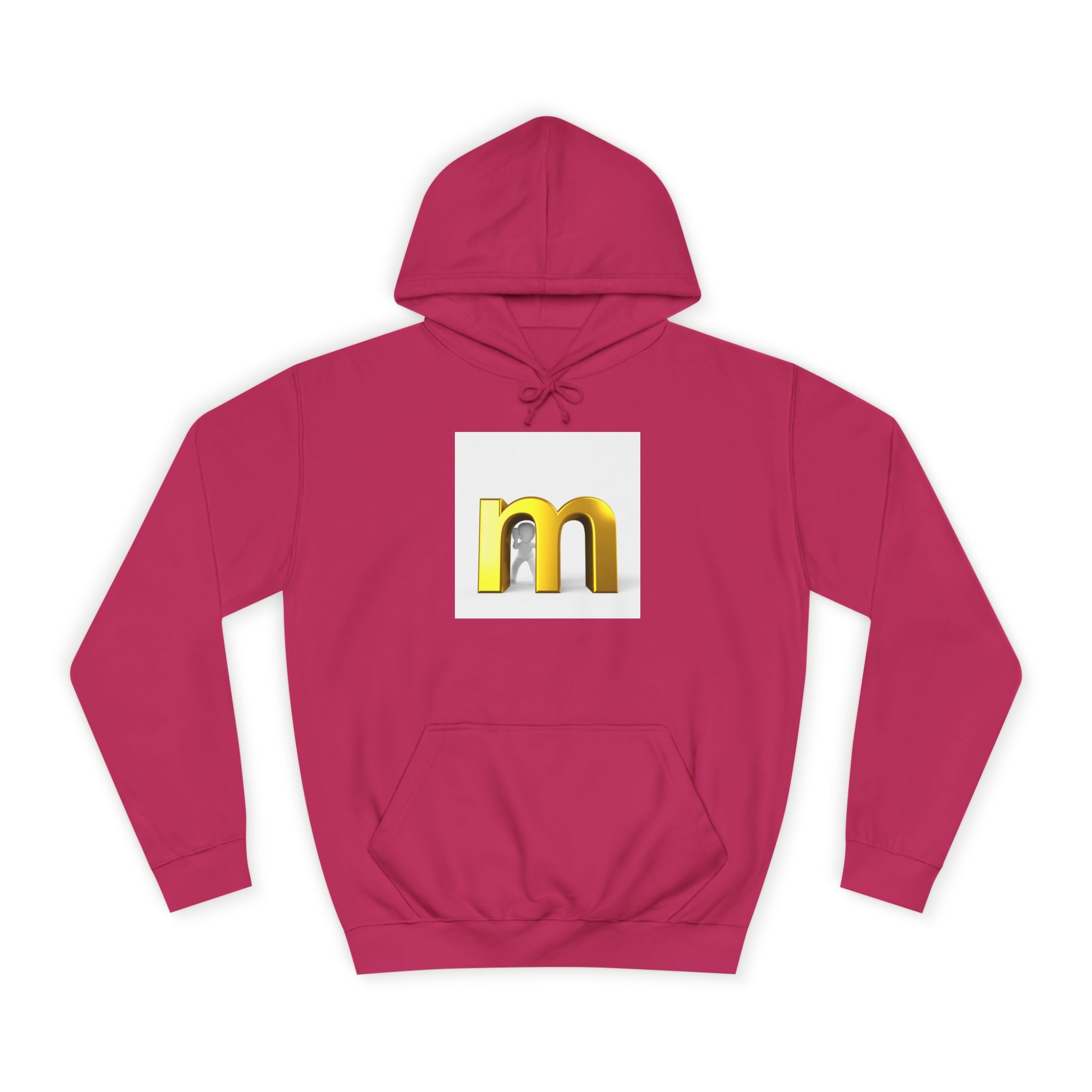 Gold 3D Letter M Hoodie | Minimal Initial Logo