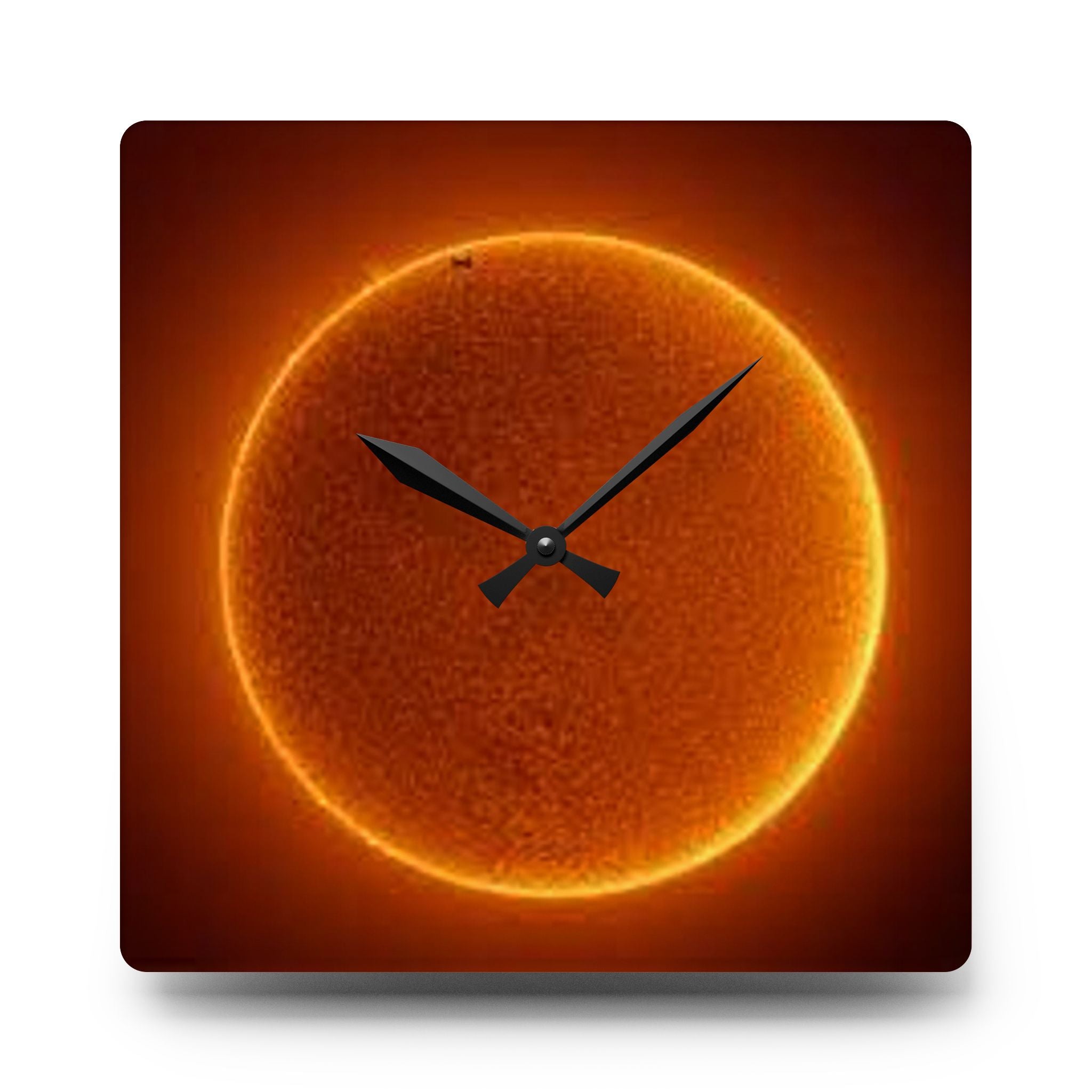 Solar Sun Surface Acrylic Wall Clock | Space Astronomy Decor