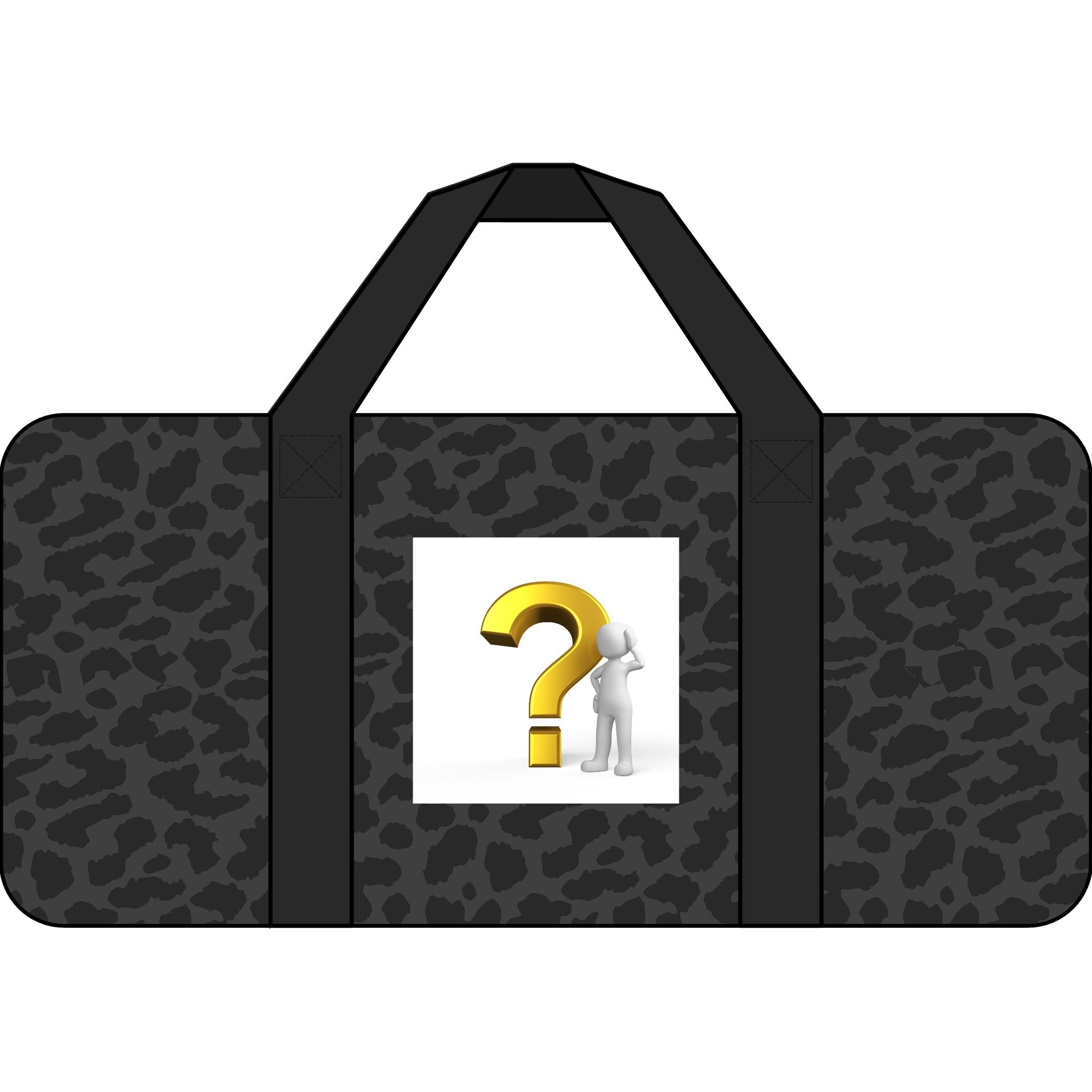 Question Mark Icon Tripper Duffel Bag | Checker Strap or Black Camo