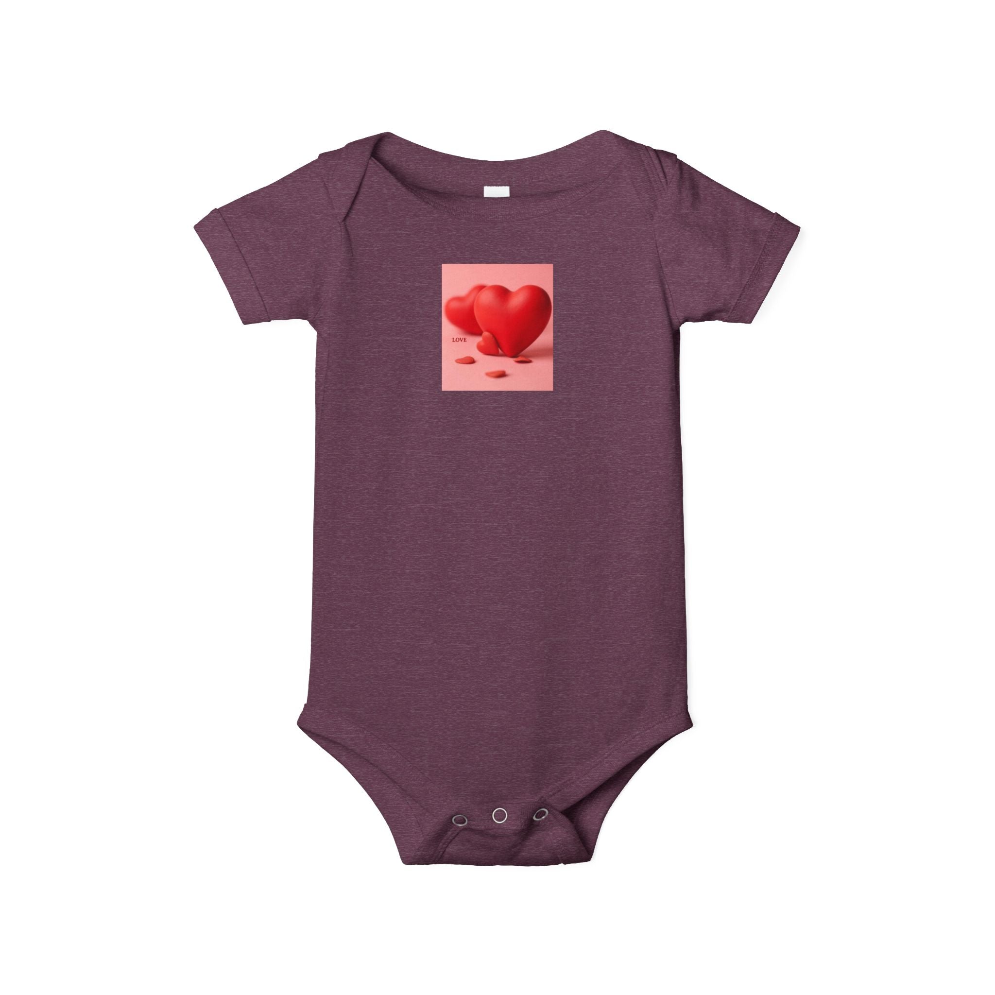 Body bébé illustration cœur rouge | Grenouillère bébé mignonne Saint-Valentin