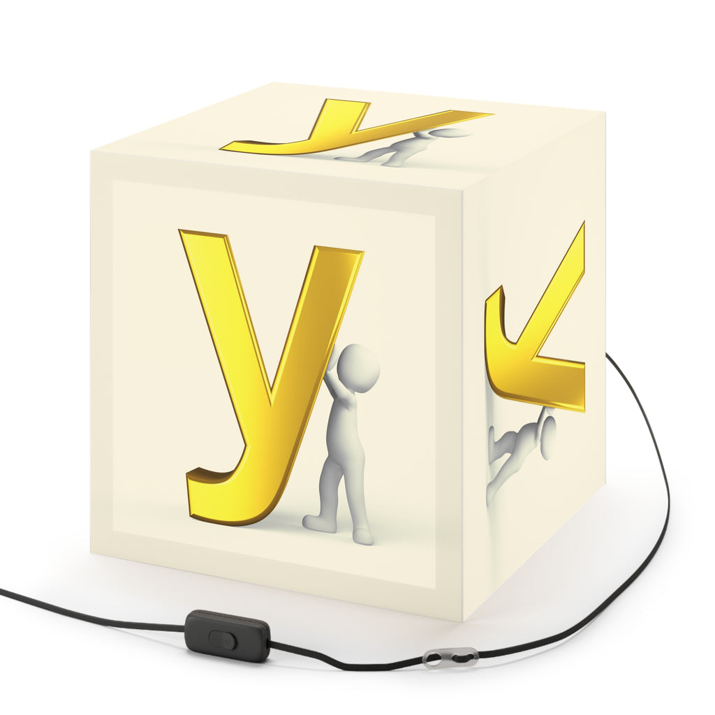 Gold Letter Y Light Cube Lamp | Alphabet Nursery Hanging Light