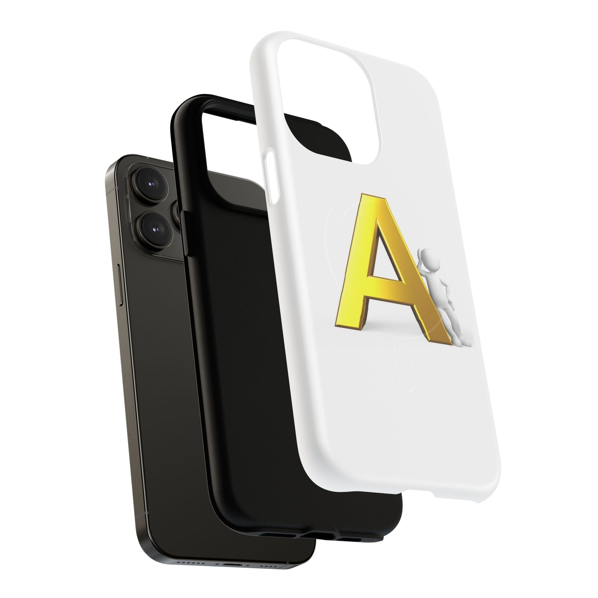 Gold Letter A Phone Case | Tough Magnetic Case, Initial Monogram