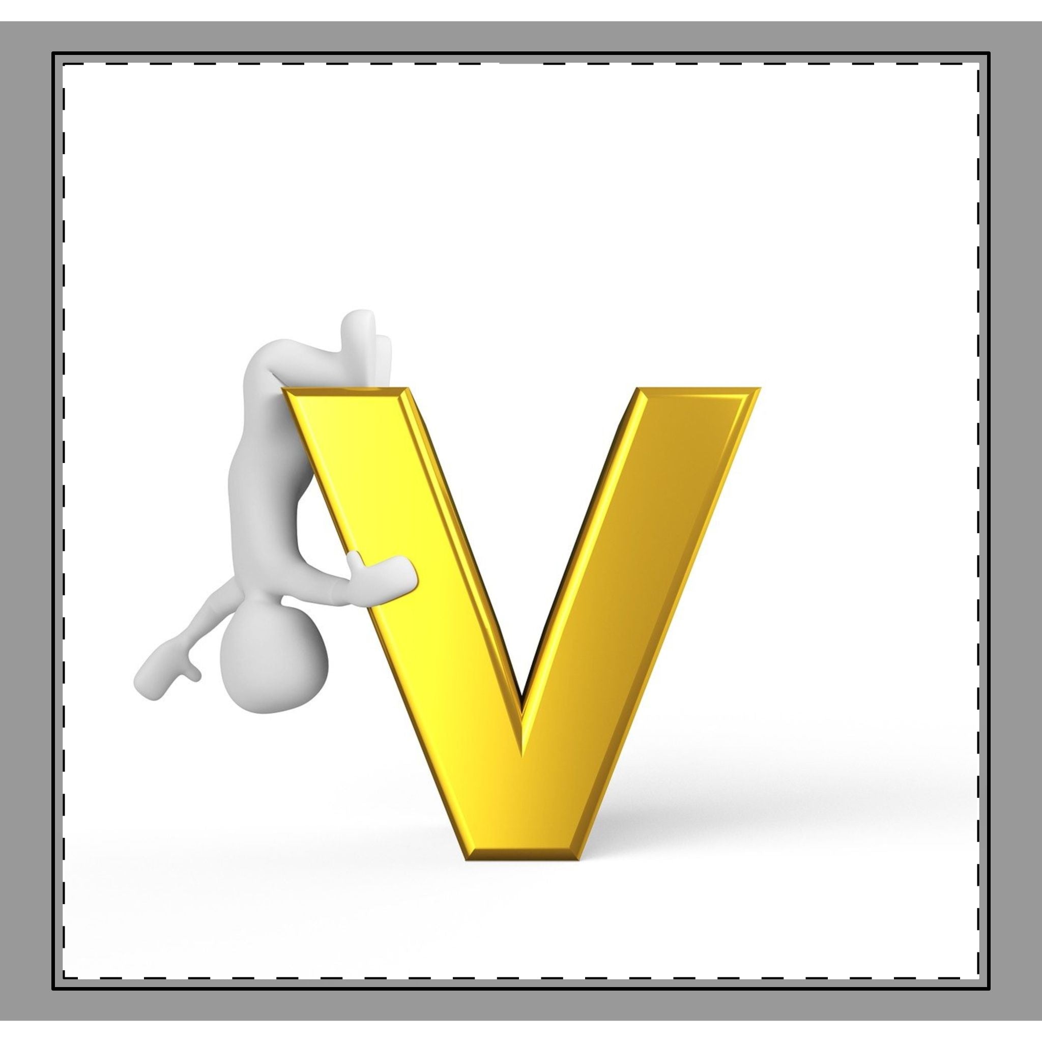 Gold Letter V with Figure Woven-Style Coverlet | Monogram V Throw
