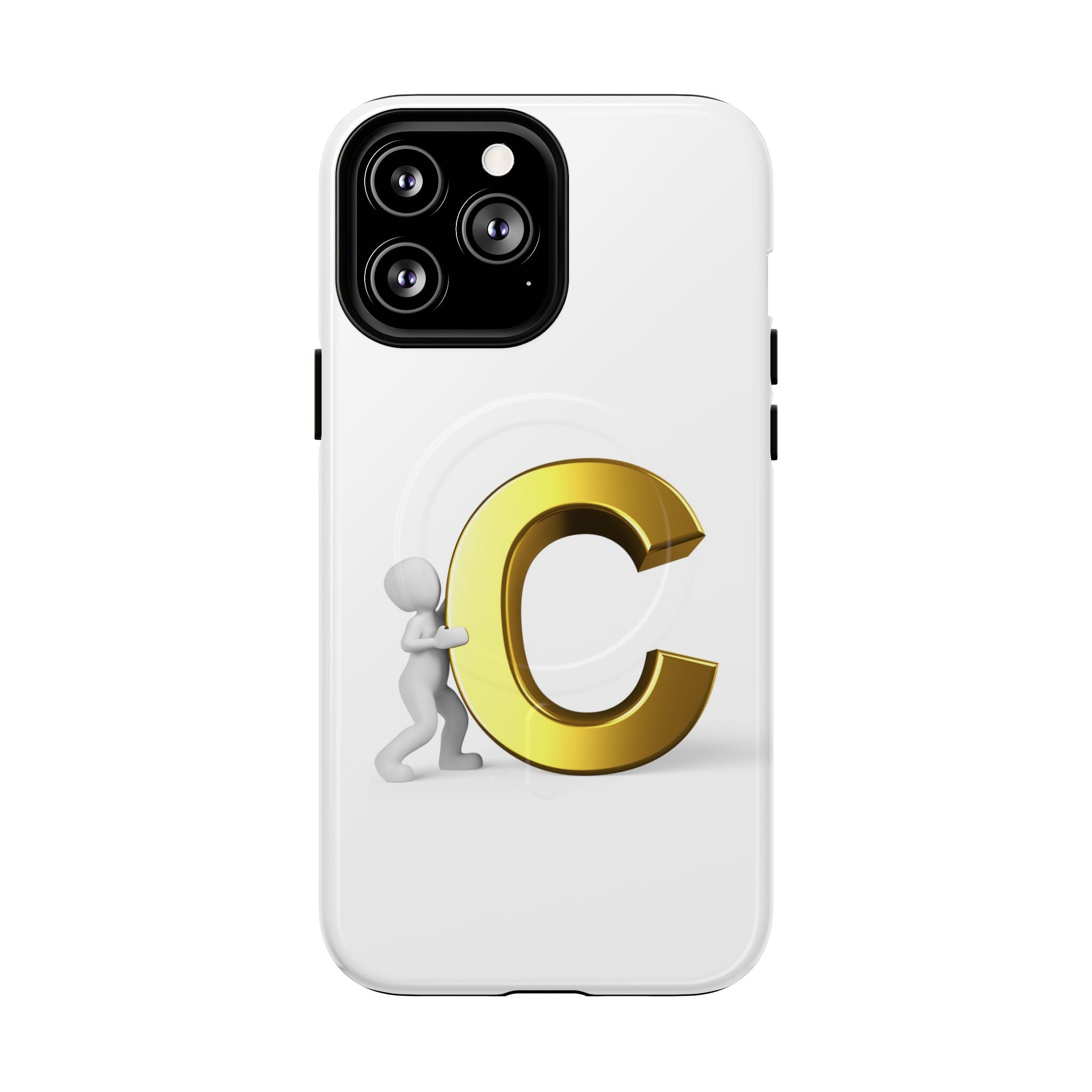 Coque de téléphone Monogramme Lettre C Or | Coque magnétique résistante