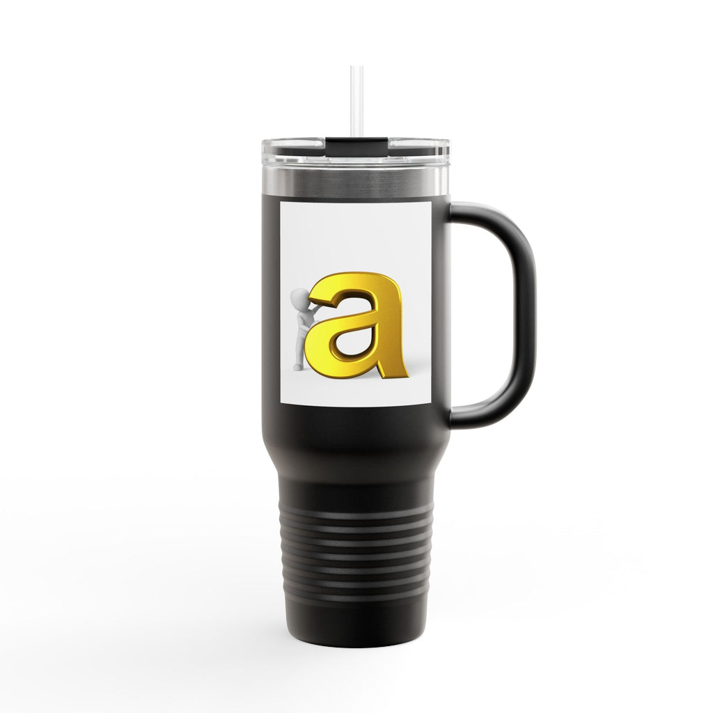 Yellow 3D Letter A tumbler | Travel Mug