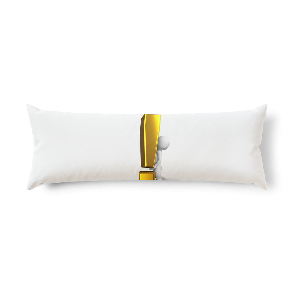 Exclamation Point Character Body Pillow | Minimal Yellow Icon