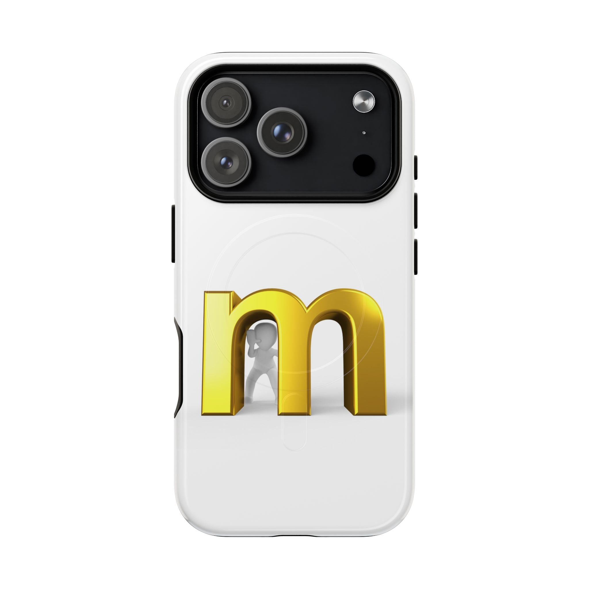 Coque de téléphone Lettre M dorée | Coque magnétique renforcée, Initiale Monogramme