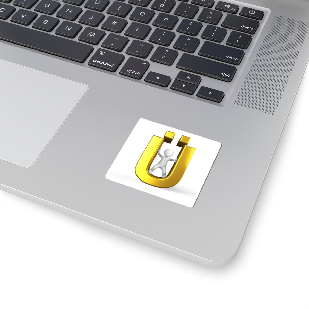 Gold Ü letter Design Kiss-Cut Stickers | Laptop Sticker, Vinyl Decal