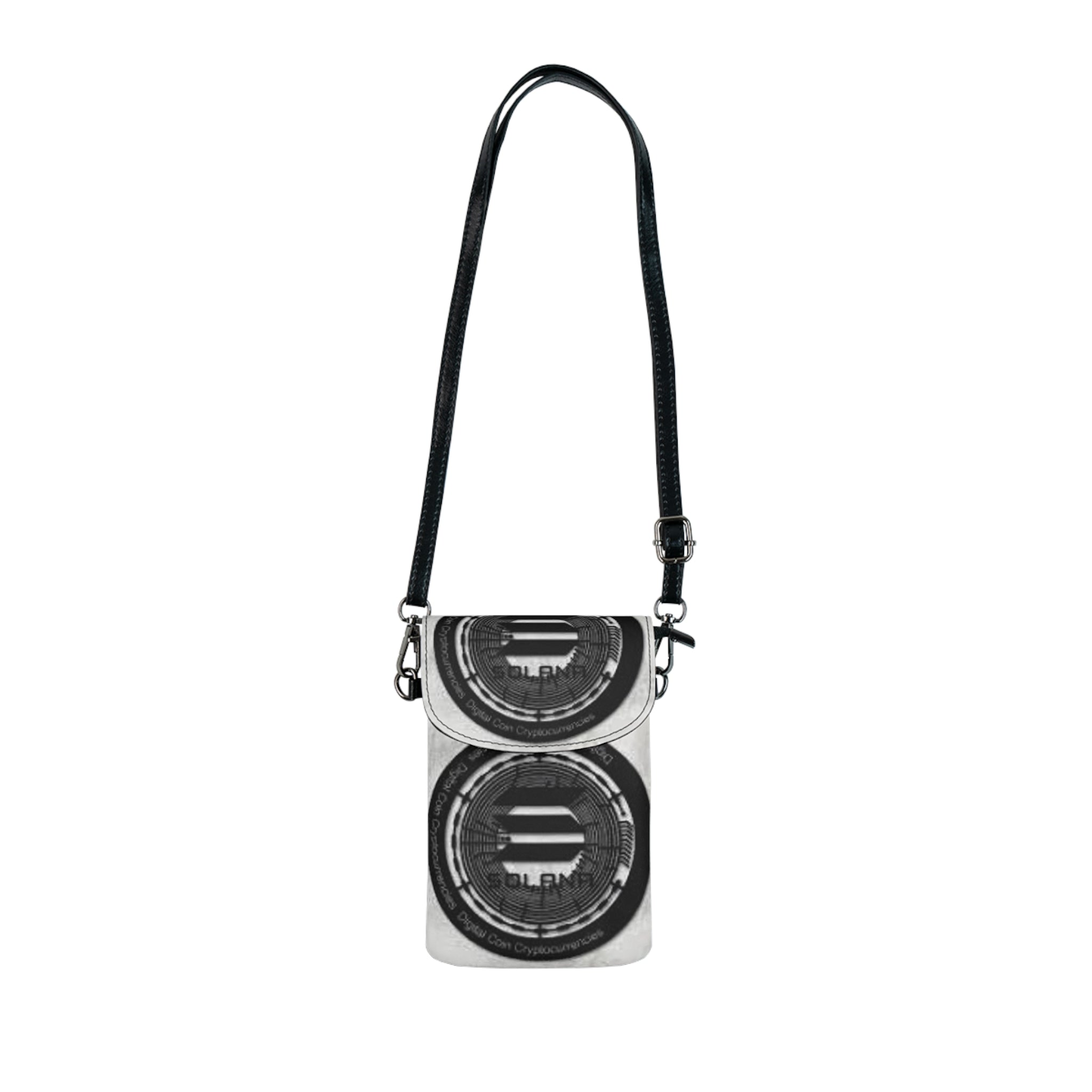 Solana Cryptocurrency Illustration Small Cell Phone Wallet | Crossbody Phone Pouch