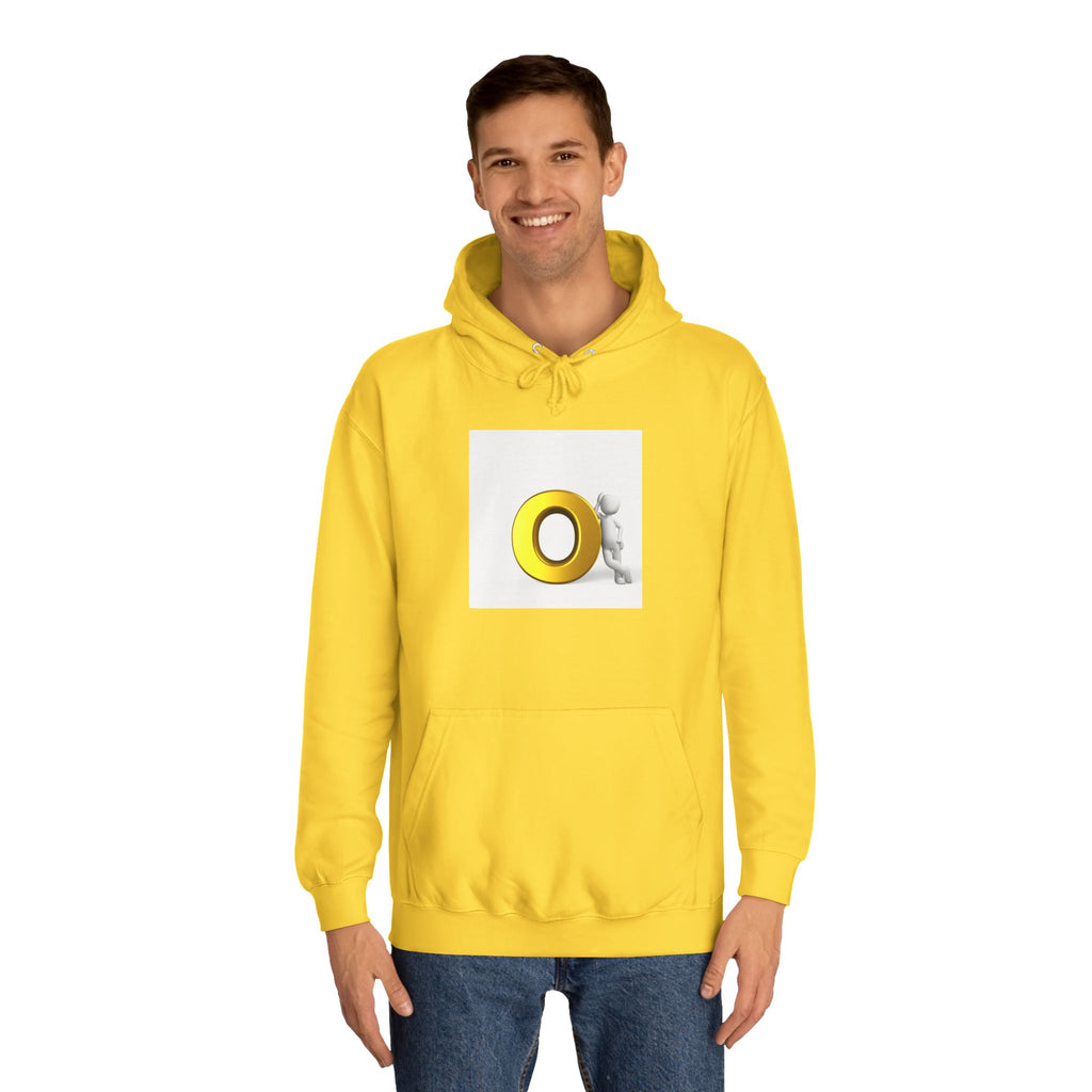 Gold O Letter with 3D Figure Hoodie | Monogram O Sweatshirt