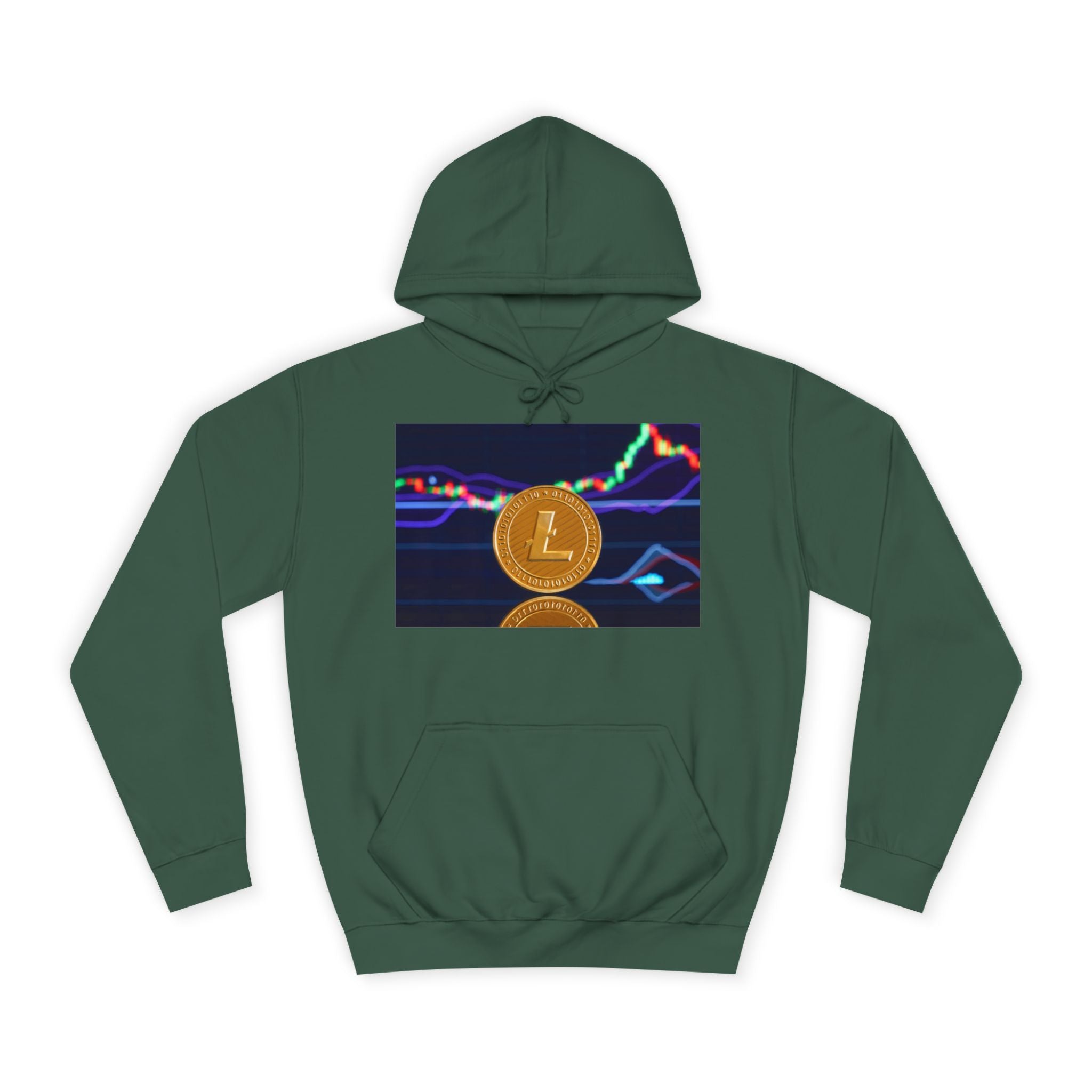 Litecoin Coin Graphic Hoodie | Crypto Chart Design, Digital Currency Apparel