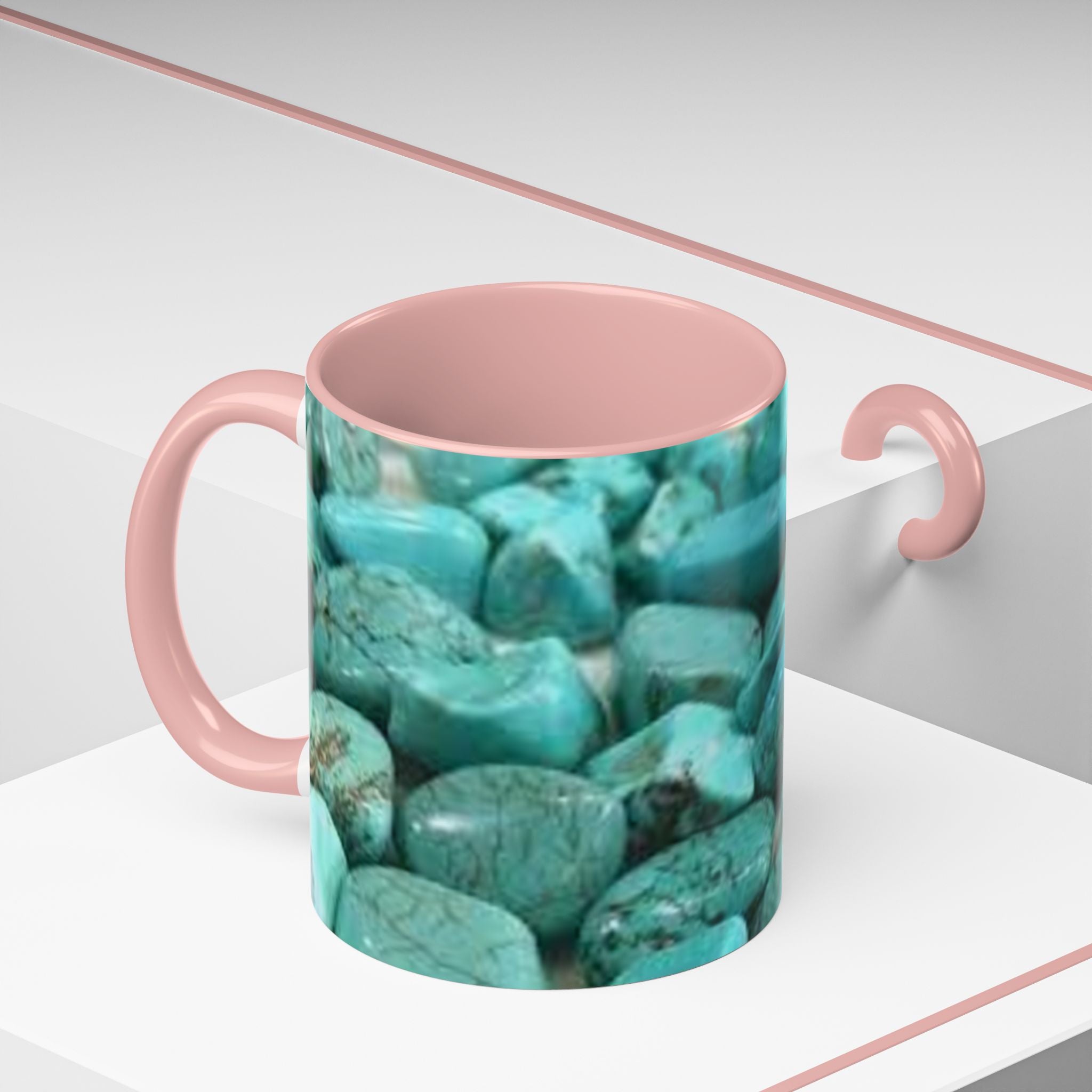 Turquoise Gemstones Accent Coffee Mug | 11oz 15oz