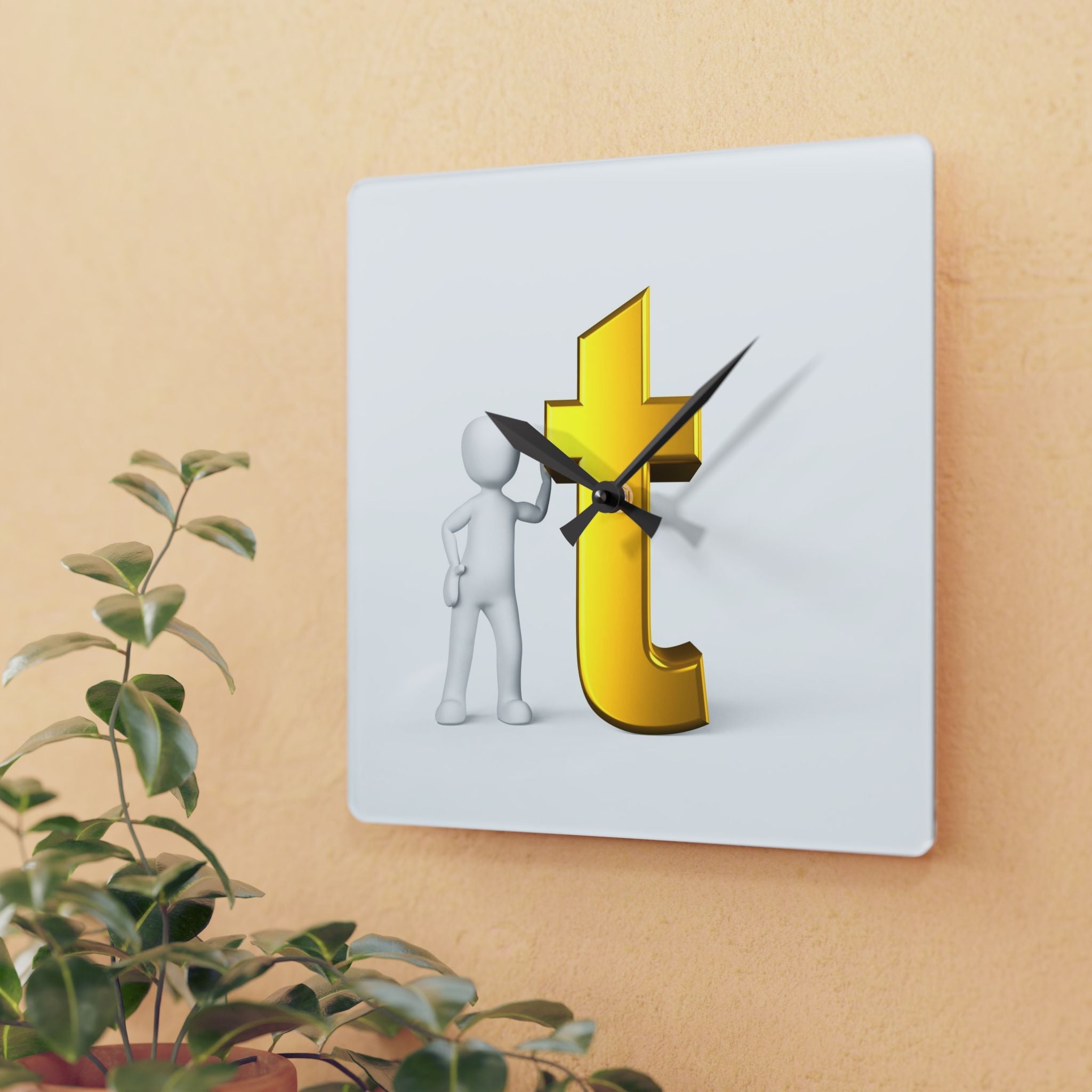 Gold Letter T Clock Acrylic Wall Clock | Finance, Money Decor