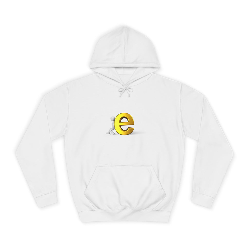 3D Gold Letter E Hoodie | Minimal Alphabet Monogram | Initial Sweatshirt