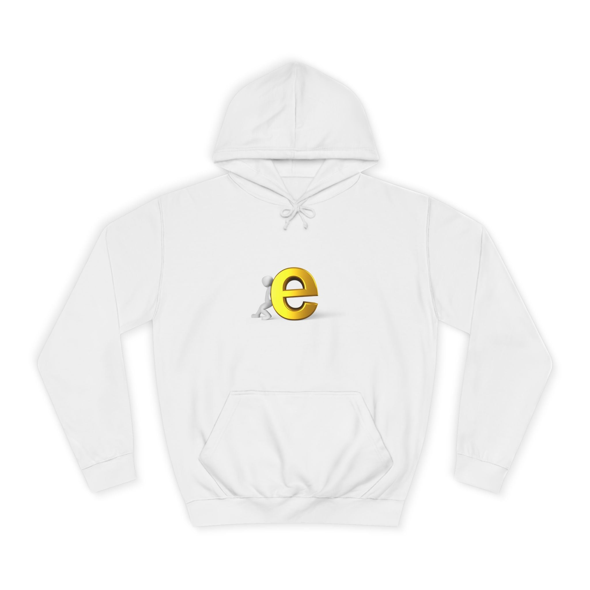 3D Gold Letter E Hoodie | Minimal Alphabet Monogram | Initial Sweatshirt